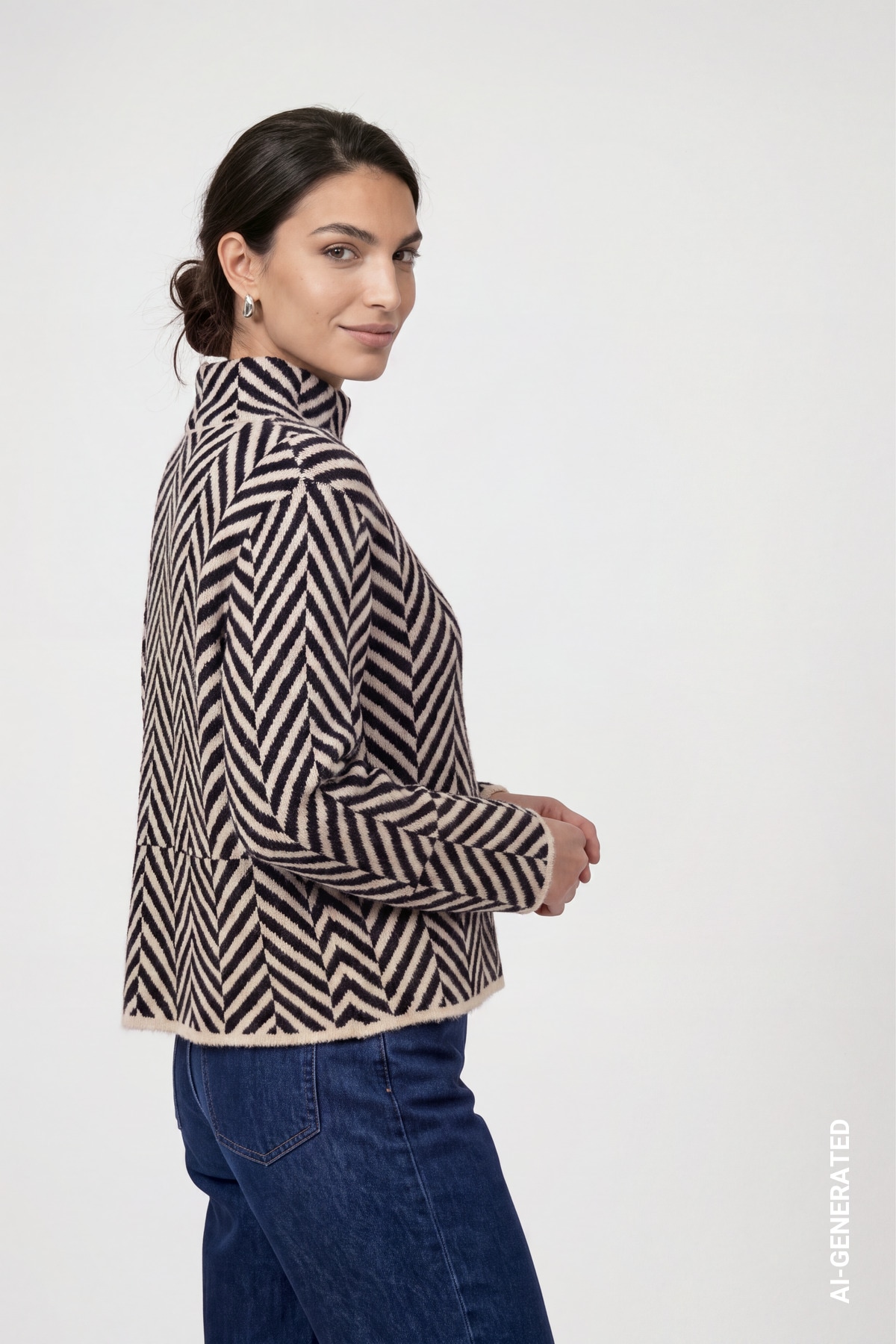 Monari Strickpullover Regular fit mit Stehkragen