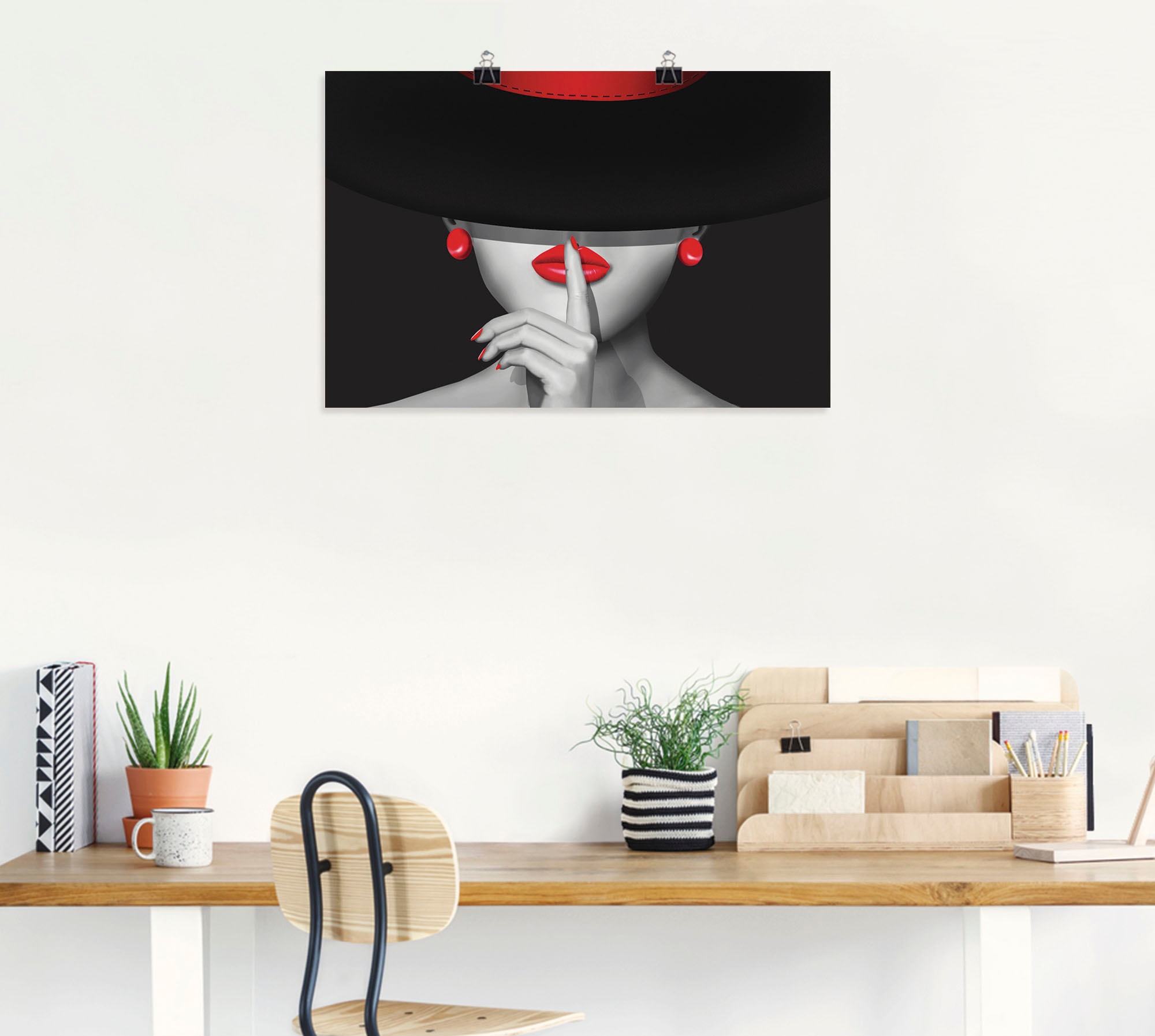 Artland Wandbild »Sei still«, Frau, (1 St.), als Alubild, Outdoorbild, Leinwandbild, Poster, Wandaufkleber