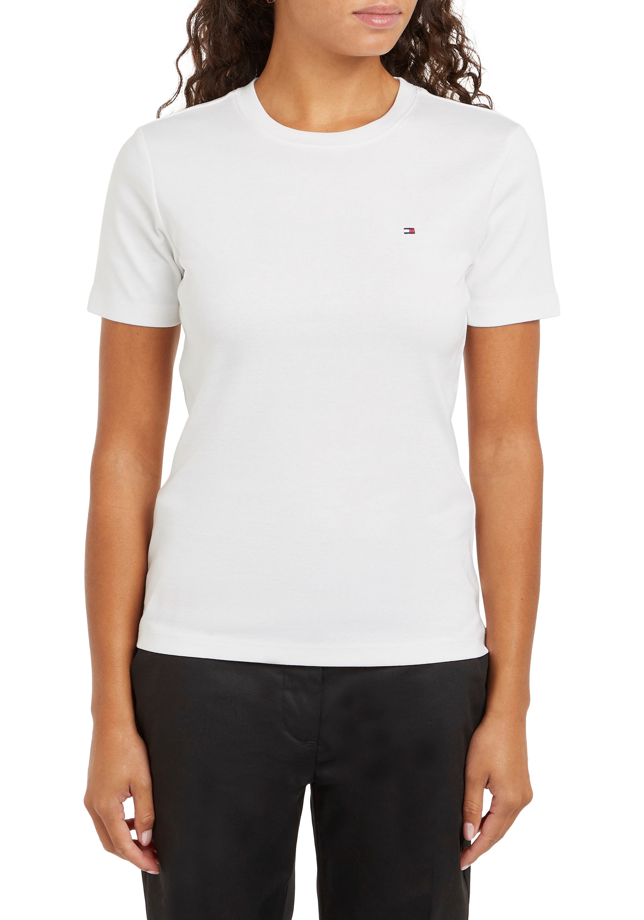 Tommy Hilfiger T-Shirt »SLIM CODY C-NK SS«, mit Logostickerei