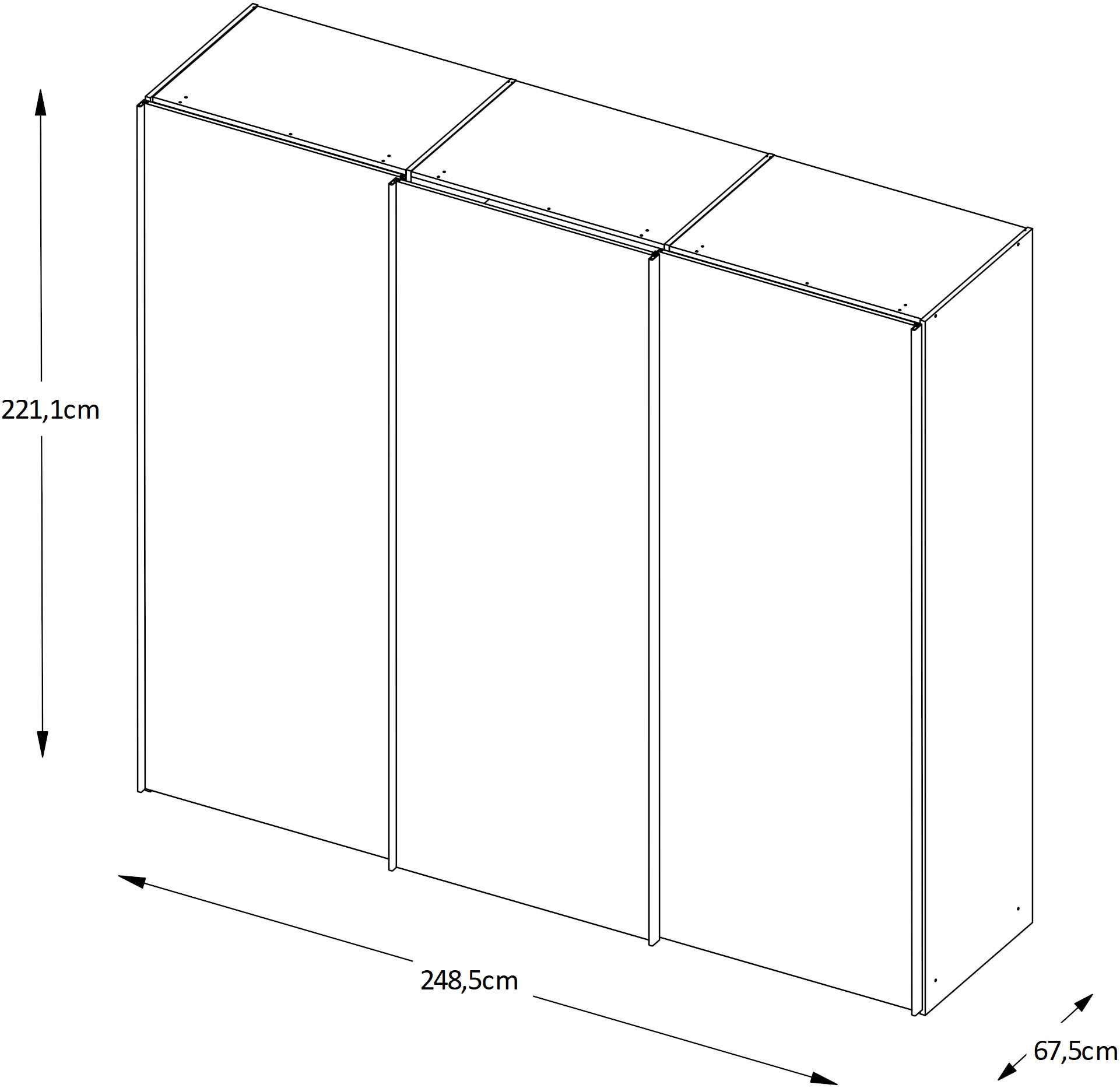 STAUD Kleiderschrank »Schwebetürenschrank Includo Glas«