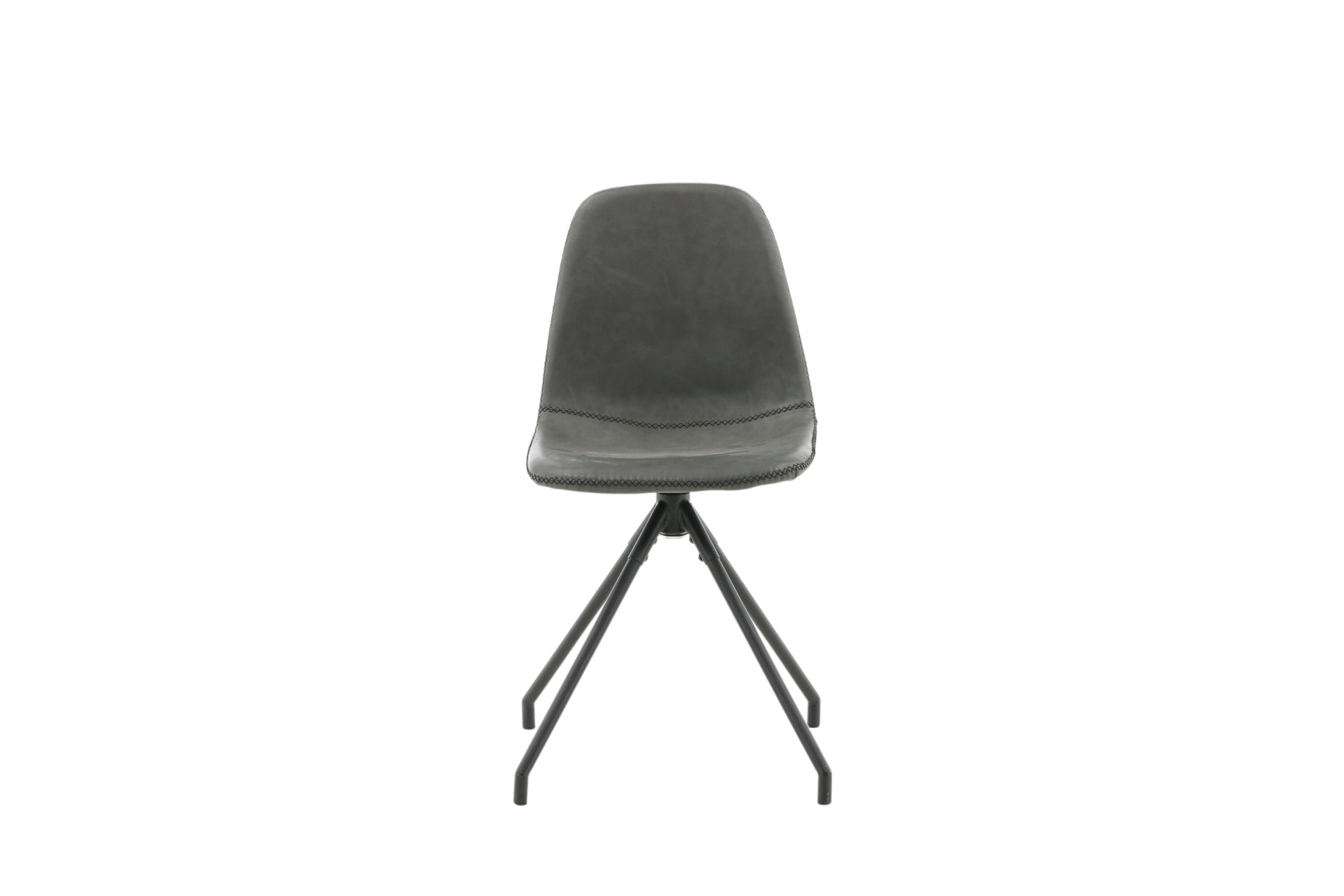 Venture Home Esszimmerstuhl »Polar, 2er-Set drehbare Esszimmerstühle in Schwarz-PU, mit Steppung« () 2 Stk.Drehstuhl, Lederlook, Metallbeine, Ziernähte, edel