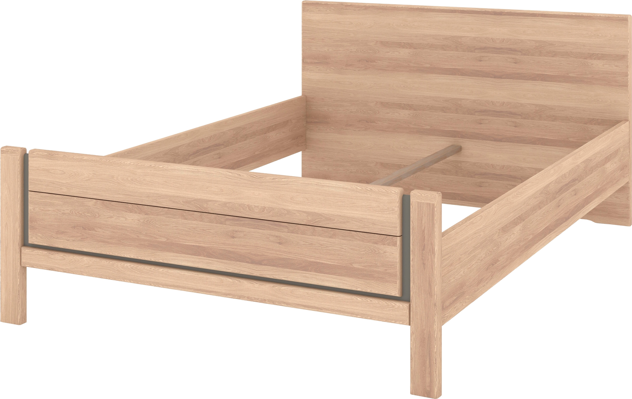 Musterring Holzbett »Sorrent, Bettgestell, Bettrahmen, teilmassiv Eiche«, (MADE IN GERMANY), Eiche teilmassiv, Liegehöhenverstellung, Stollenfußteil