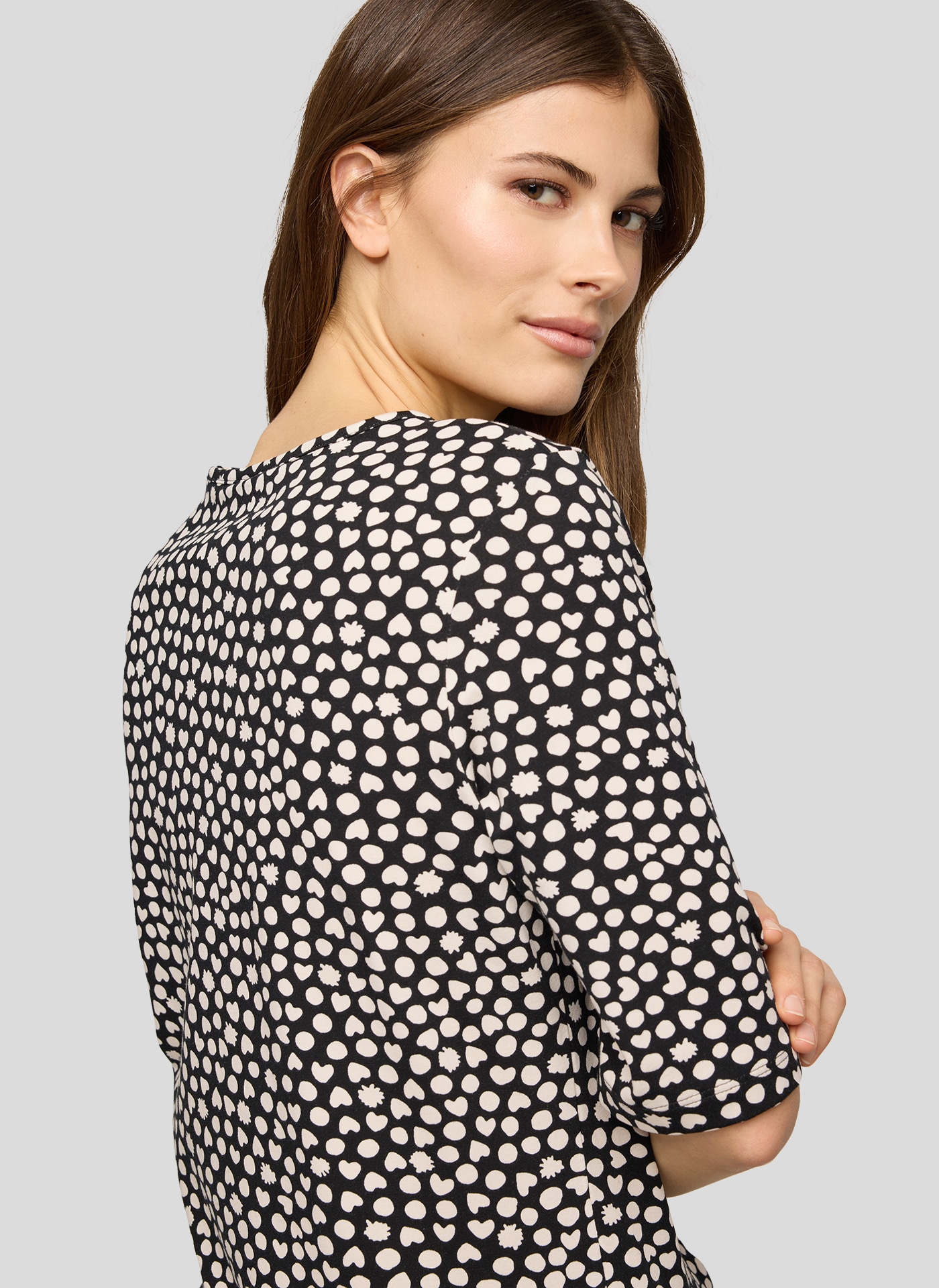 Rabe Rundhalsshirt Sommershirt mit Allover-Muster