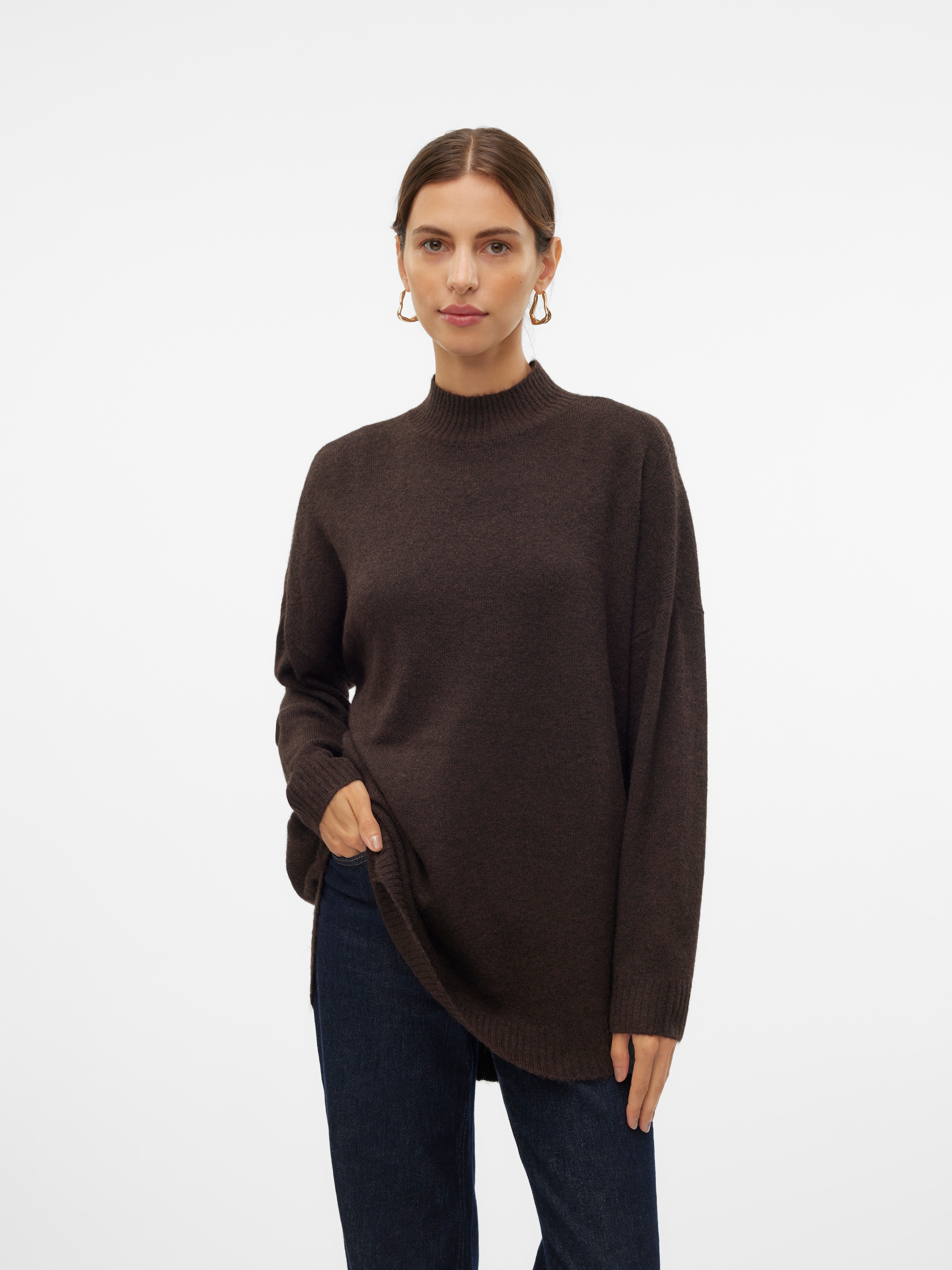Vero Moda Strickpullover »VMPLAZA LS HIGHNECK LONG PULLOVER GA BOO«