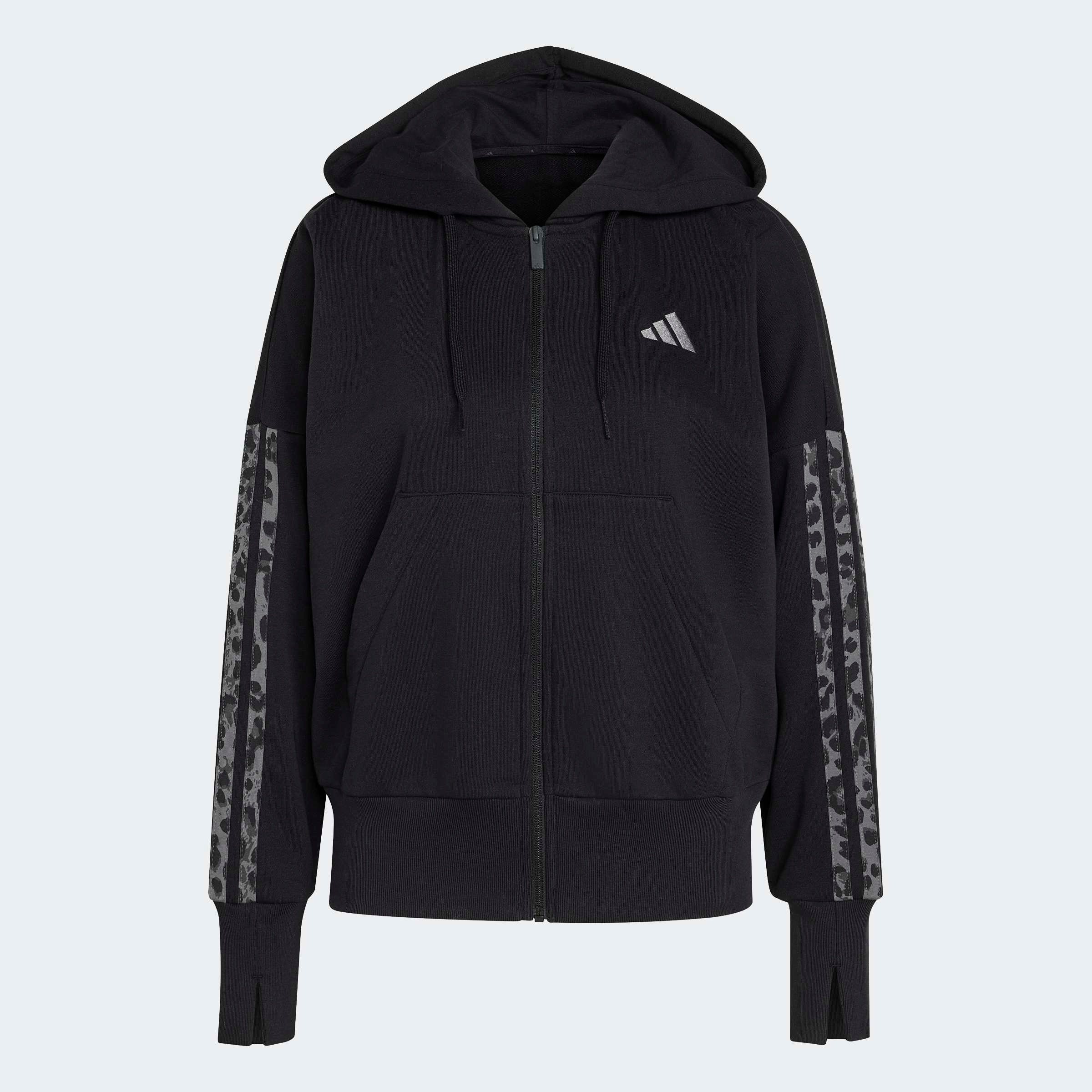 adidas Sportswear Kapuzensweatjacke »SEASONAL ESSENTIALS 3-STREIFEN, ANIMALPRINT«