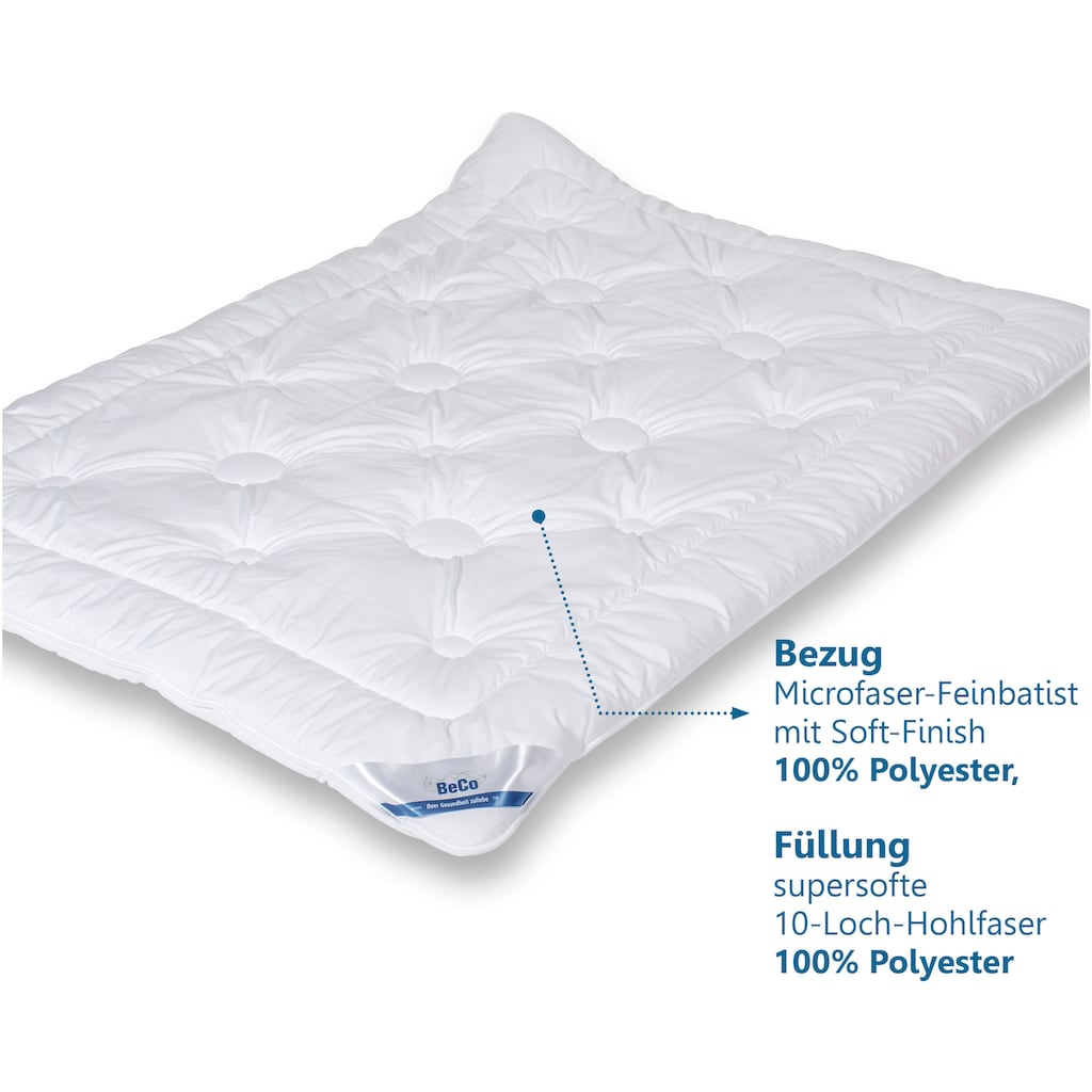 Beco Microfaserbettdecke »Bettdecke Royal Soft Duo, Bettdecken für Sommer und Winter, Decke«, leicht, Füllung Polyester, Bezug Microfaser, (1 St.)
