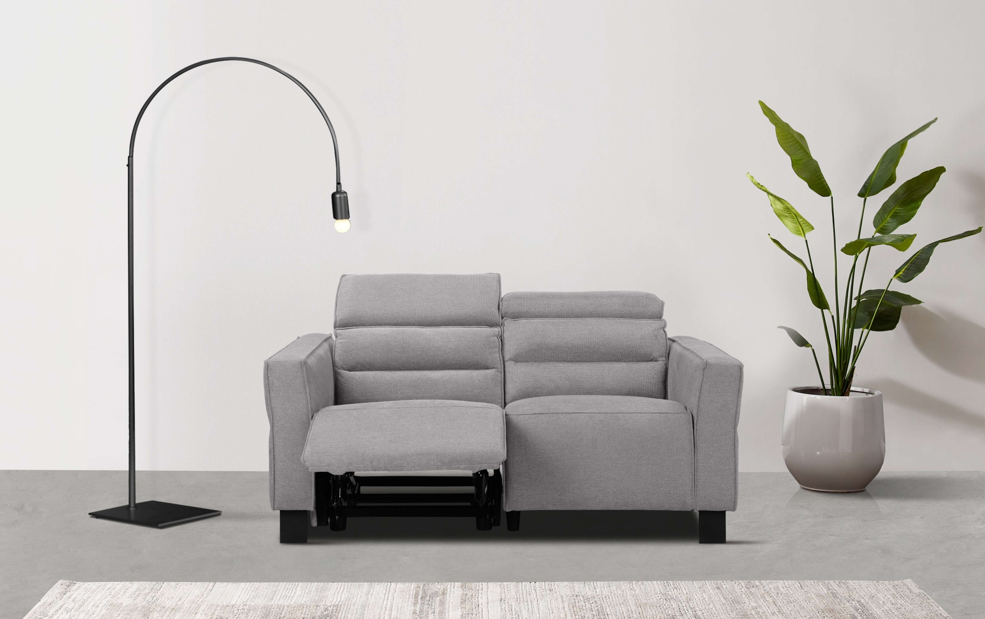 Places of Style 2-Sitzer »Carpari, 162 cm, mit manueller od. elektrischer Relaxfunktion«, (USB A/C), sowie Kopfteilverstellung
