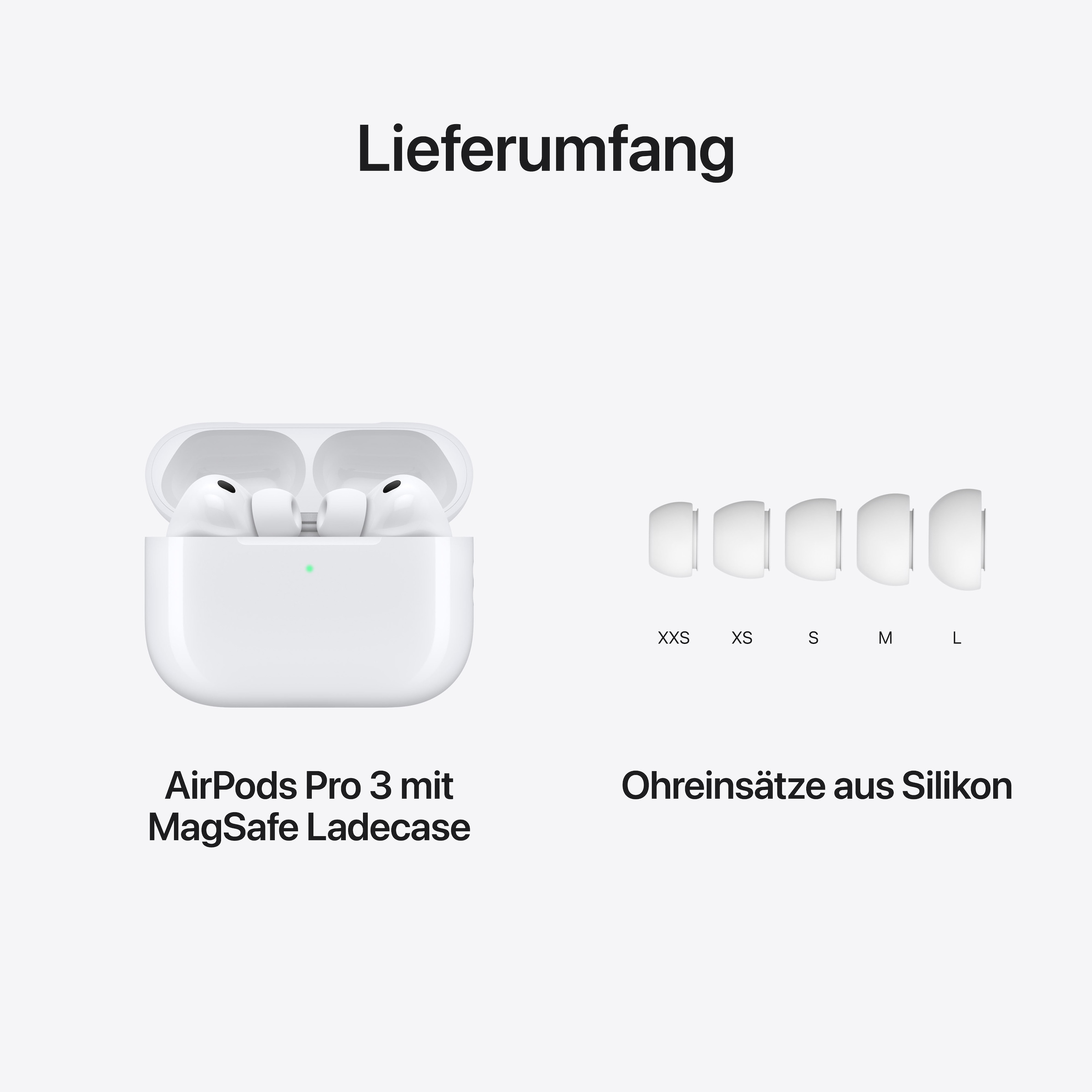 Apple wireless In-Ear-Kopfhörer »AirPods Pro 3« Bluetooth Active Noise Cancelling (ANC) | Transparenzmodus | True Wireless | integrierte Steuerung für Anrufe und Musik | kompatibel mit Siri Mit dem neuen Update: Live Übersetzung