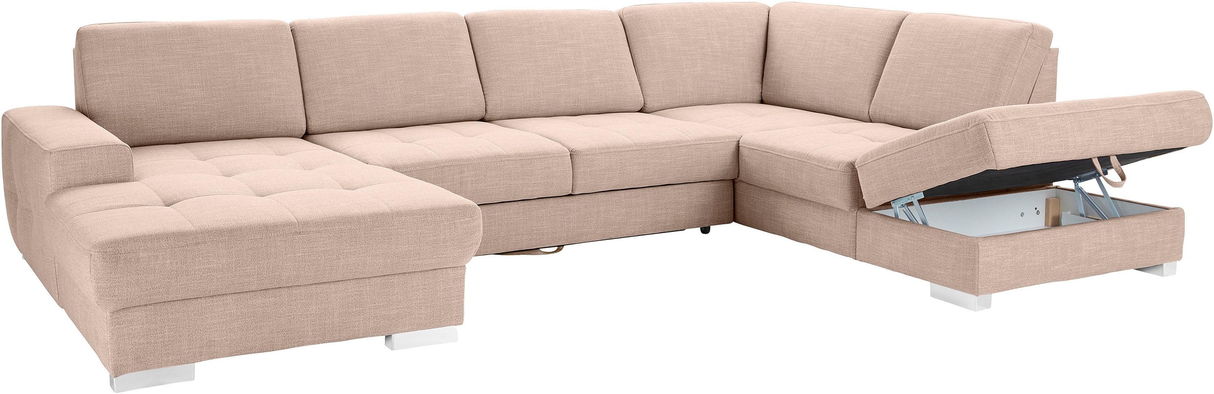 sit&more Wohnlandschaft »Santorini U-Form«, mit Federkern und Sitztiefenverstellung, wahlweise mit Bettfunktion