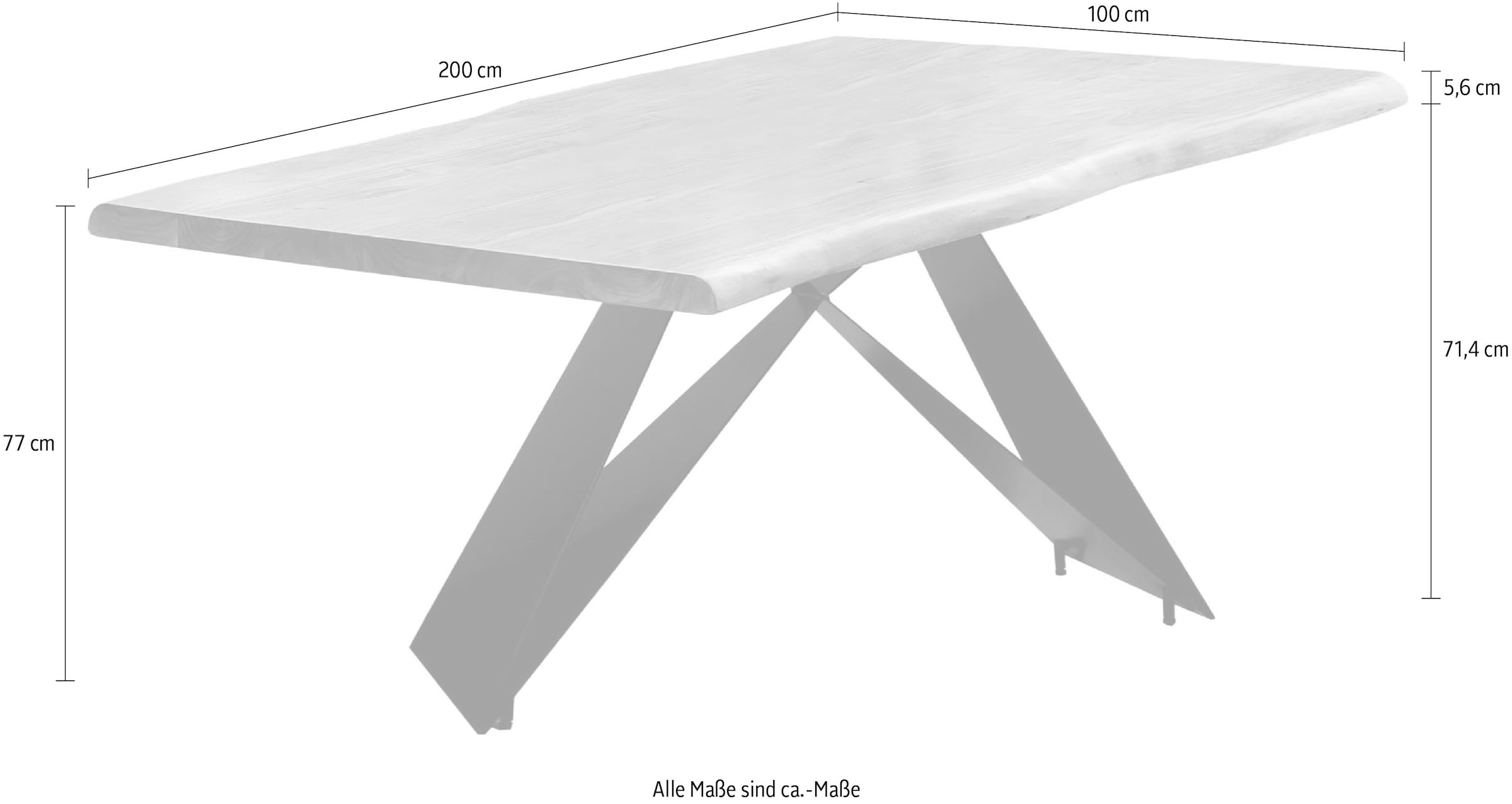 SIT Esstisch 1 Stk. tlg. mit Baumkante wie gewachsen