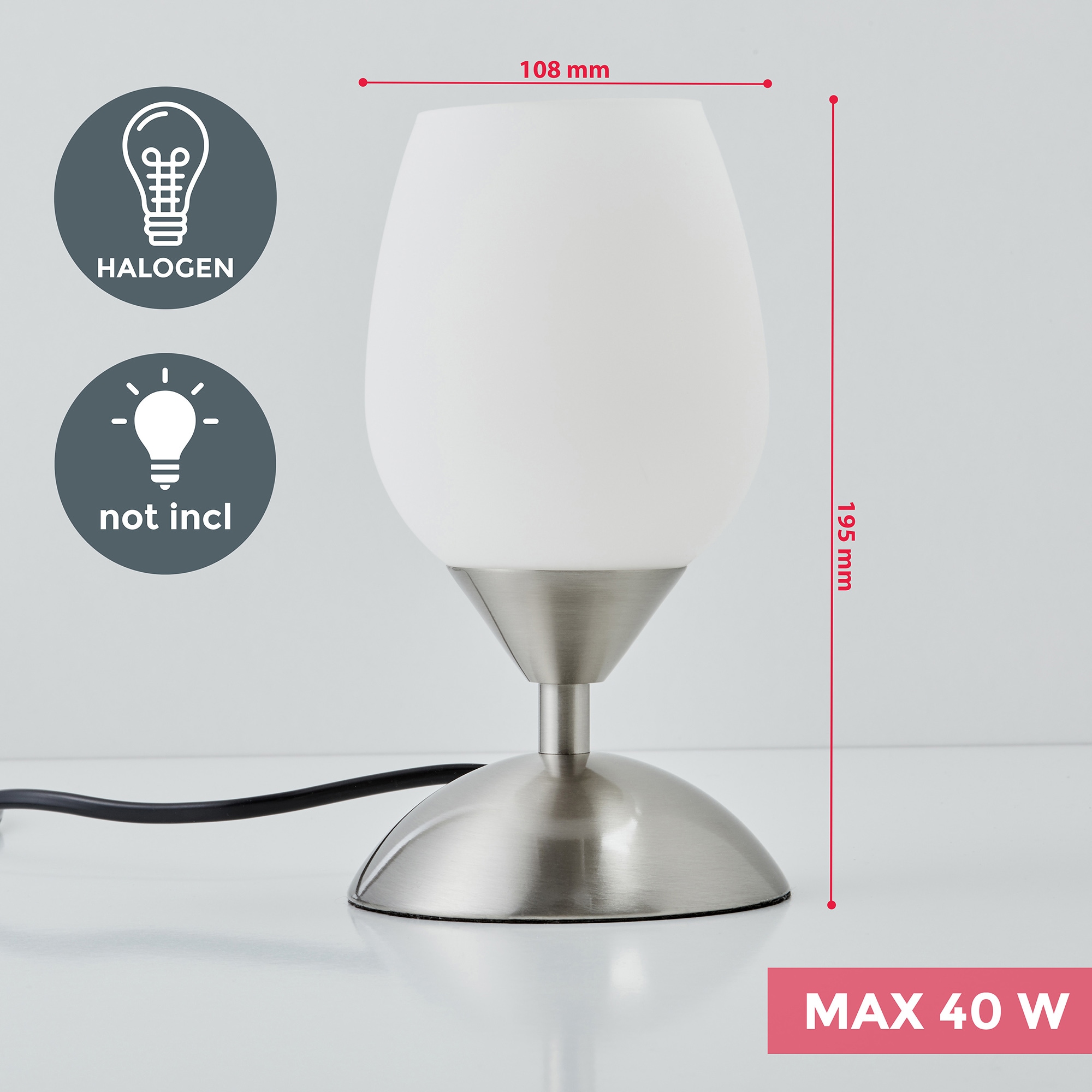 Nachttisch- 1 | Touchlampe, Schreibtischlampe, dimmbar, Lampe, flammig-flammig, XXL Garantie B.K.Licht Tischleuchte, mit online Jahren Wohnzimmer kaufen 3