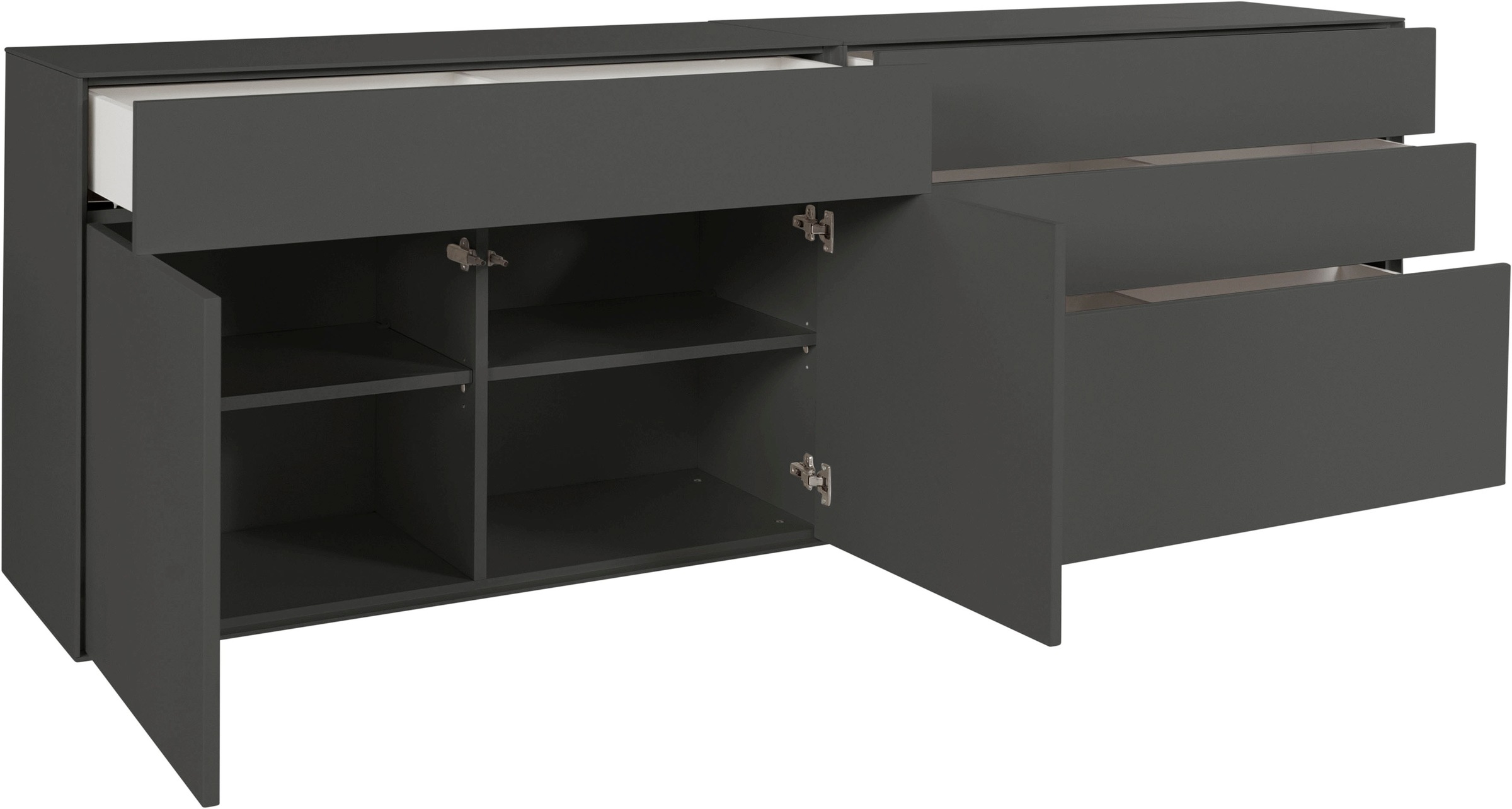 LeGer Home by Lena Gercke Sideboard »Essentials«, (2 St.), Breite: 224cm, MDF lackiert, Push-to-open-Funktion