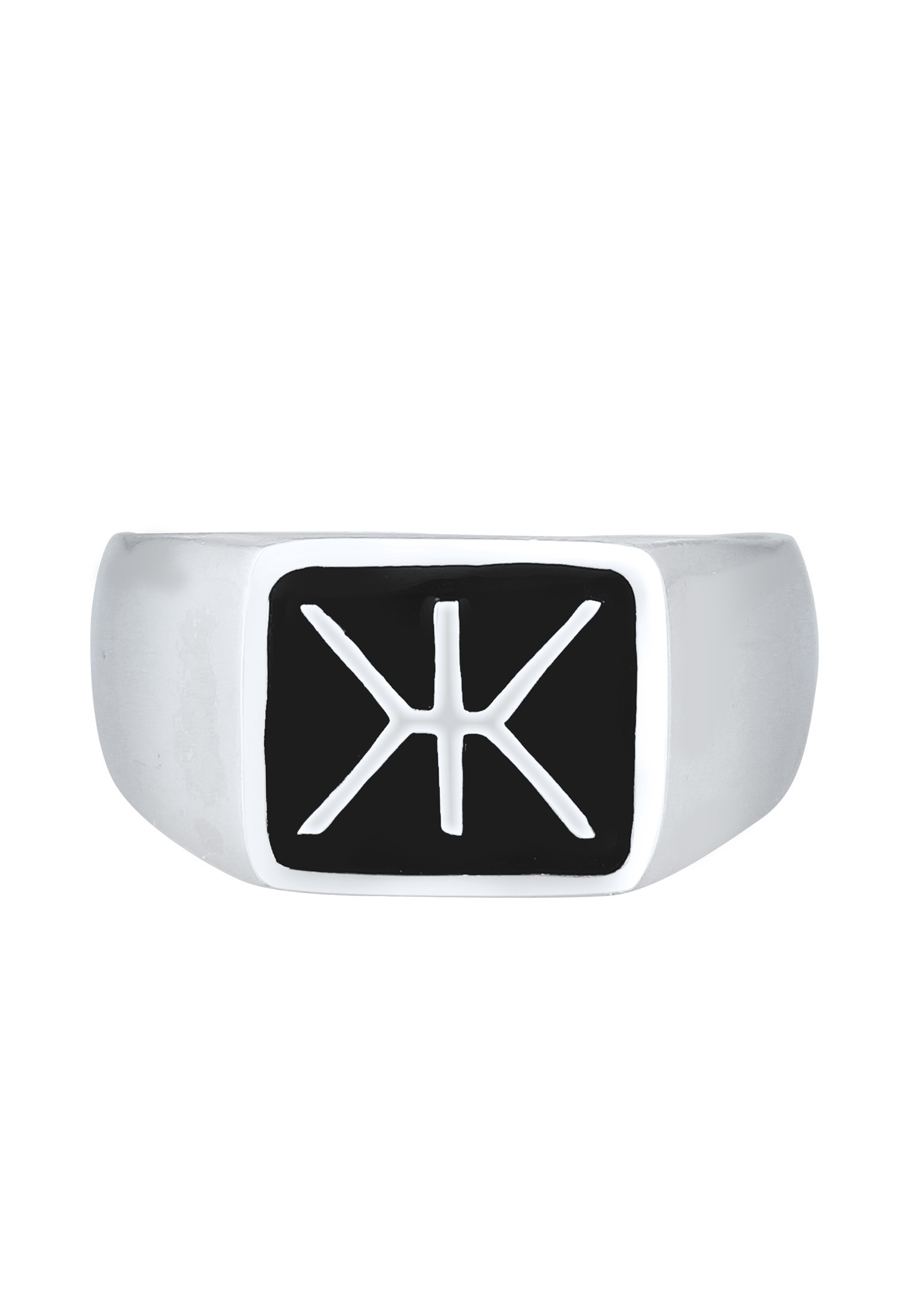 Kuzzoi Siegelring »Ring Herren Siegelring Emaille Logo Basic 925 Silber«