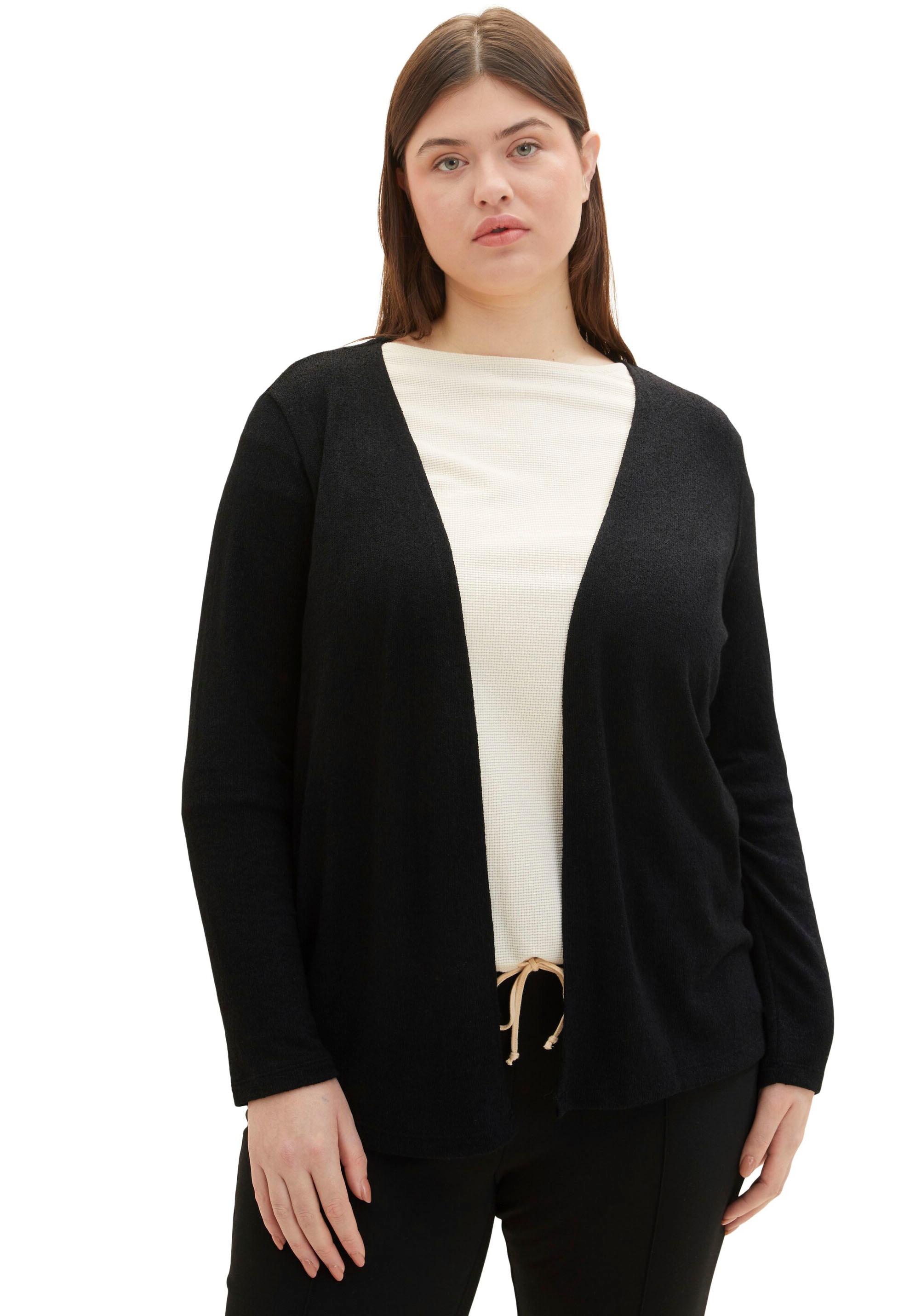 TOM TAILOR PLUS Cardigan aus fließender Viskosemischung