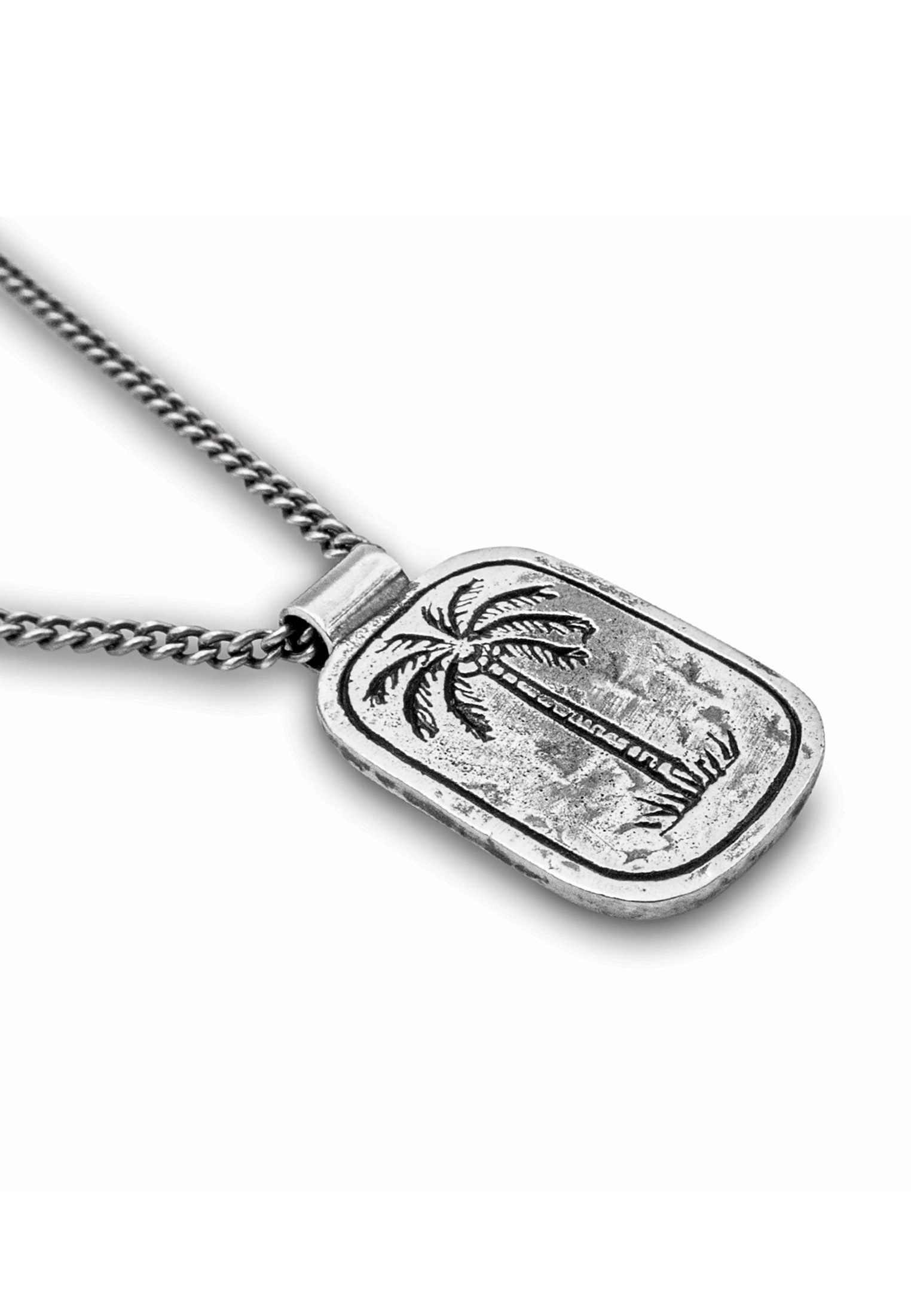 HAZE & GLORY Kette mit Anhänger »Halskette Plättchen - Coconut Society Palme 925 Silber«