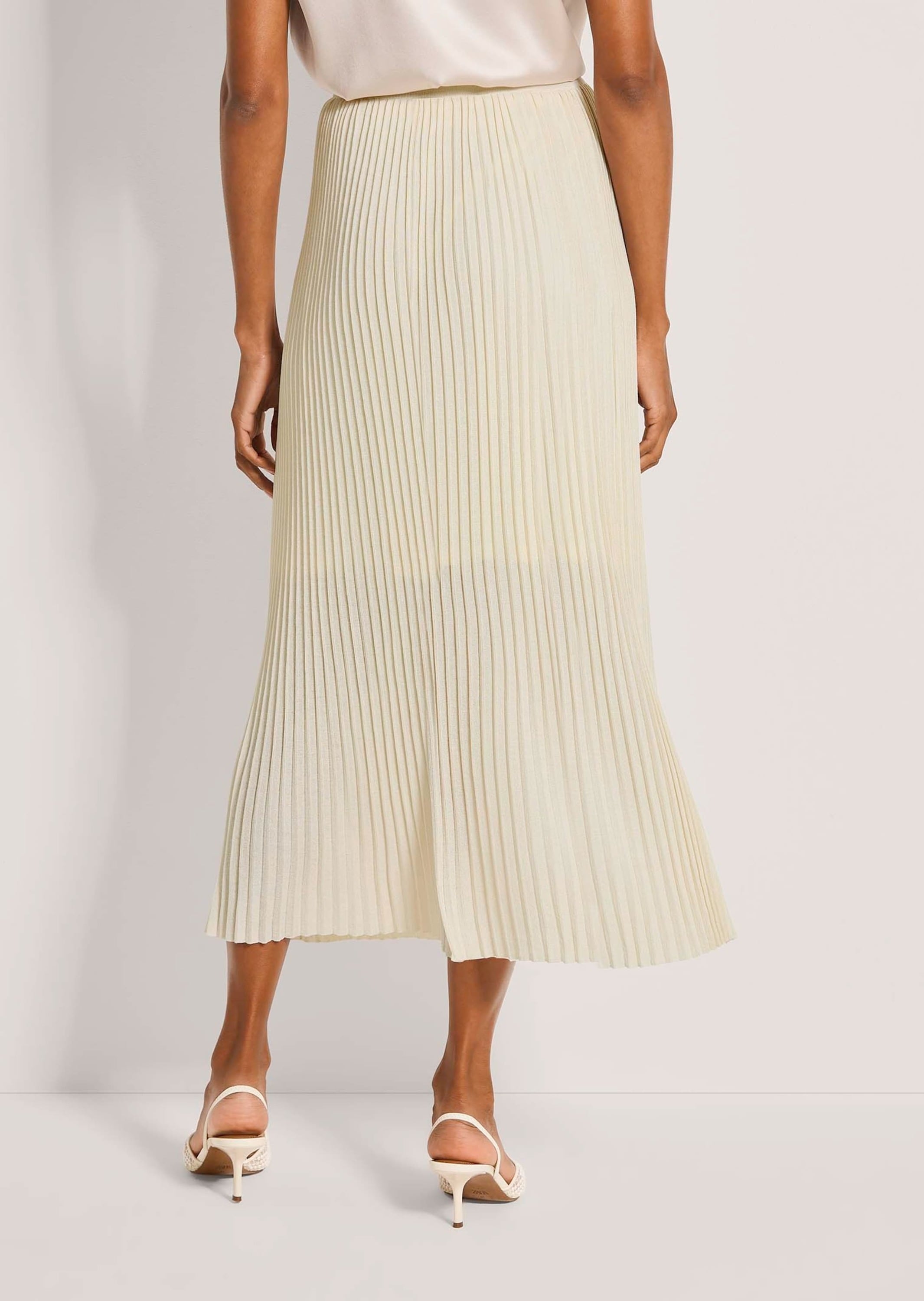 MADELEINE Strickkleid »Plissee-Rock Midi-Strickrock mit elastischem Bund, Plissee« Schlitz an der Vorderseite