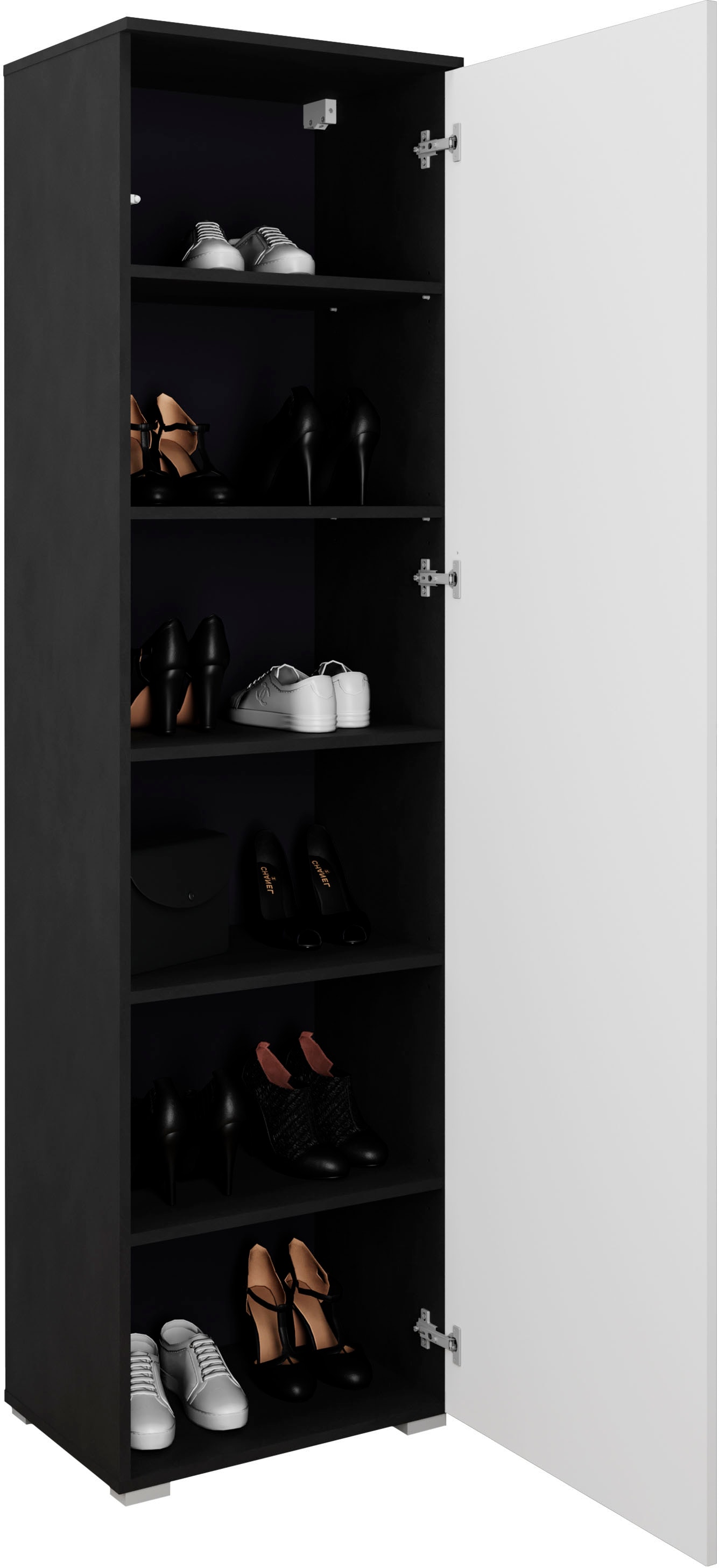 INOSIGN Schuhschrank »Paris, stehend oder hängend montierbar, Türanschlag wechselbar«, moderne Garderobenschrank Höhe 180cm, 6 geräumiger Fächer