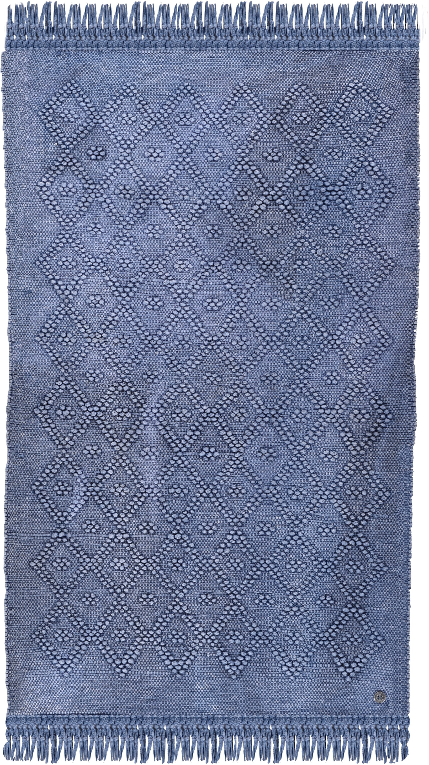 TOM TAILOR HOME Badematte »Vintage Wash«, fußbodenheizungsgeeignet, Badteppich, Uni Farben, Rauten Muster, mit Fransen, reine Baumwolle