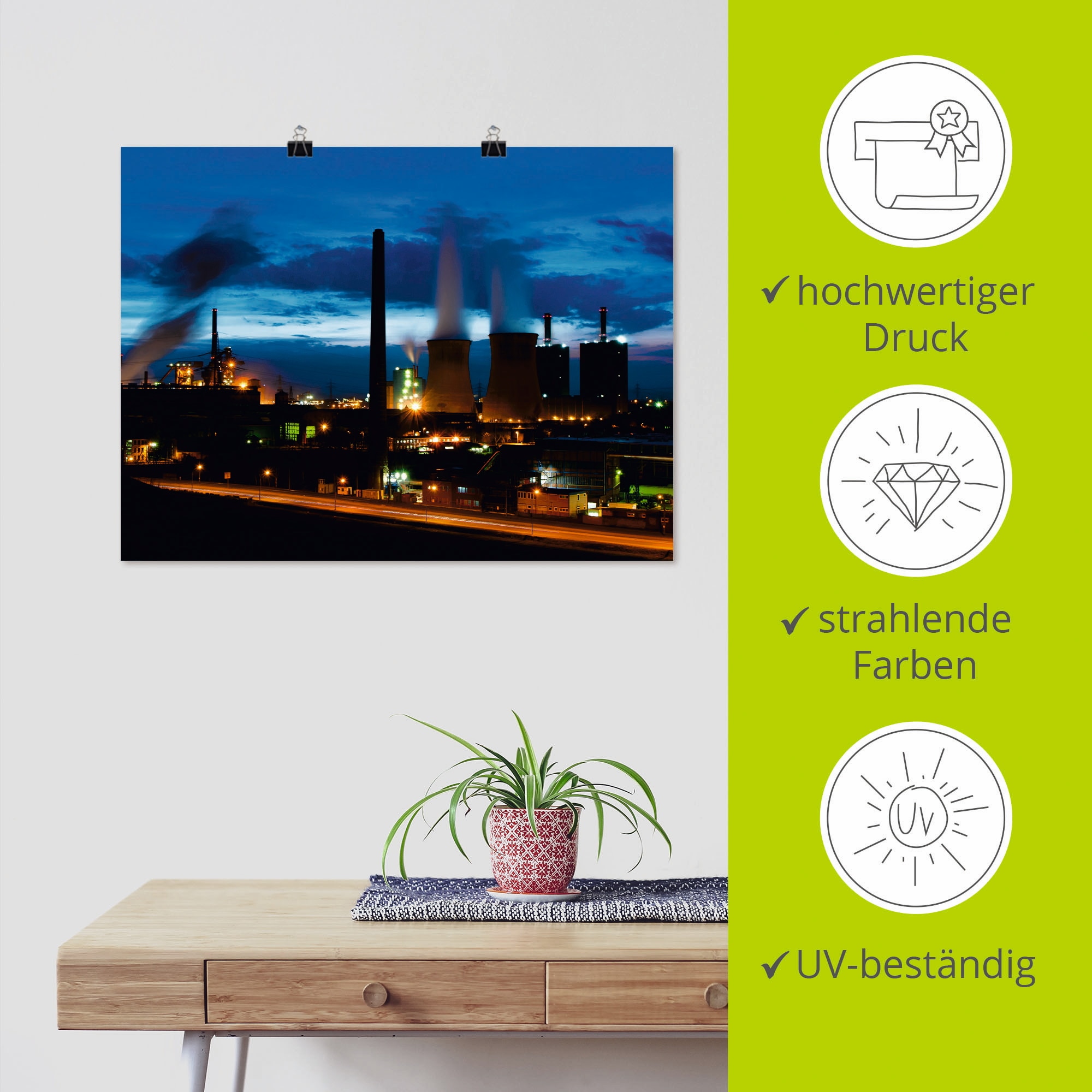 Artland Wandbild »Duisburg- Dehoga blaue Stunde«, Deutschland, (1 St.), als Leinwandbild, Poster in verschied. Größen