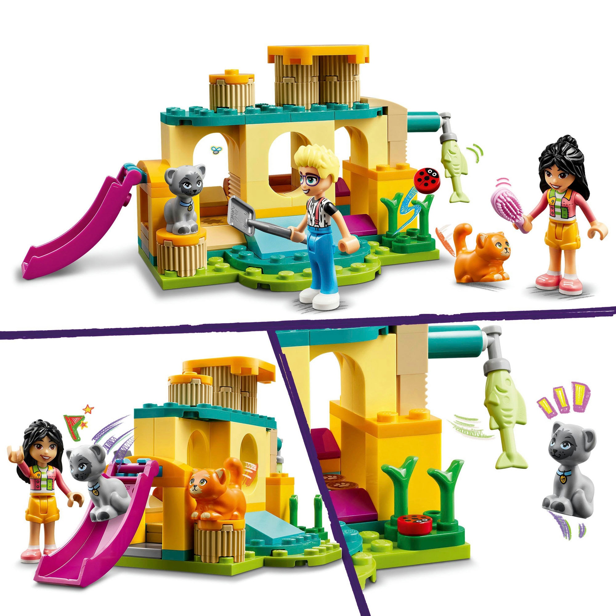 LEGO® Konstruktionsspielsteine »Abenteuer auf dem Katzenspielplatz (42612), LEGO LEGO Friends«, (87 St.), Made in Europe