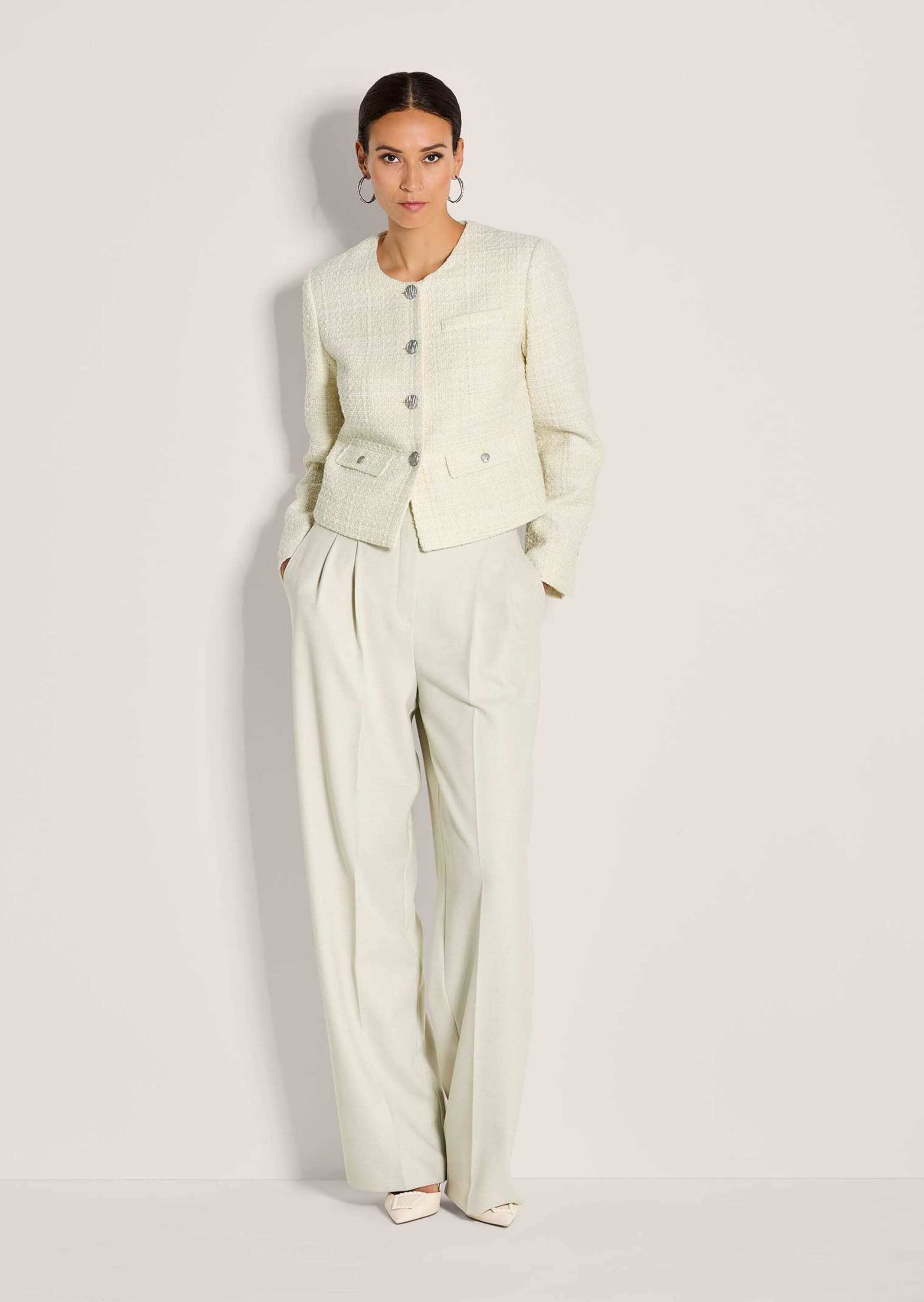 MADELEINE Jerseyblazer »Blazer Eleganter Tweed-Kurzblazer mit Metallknöpfen«