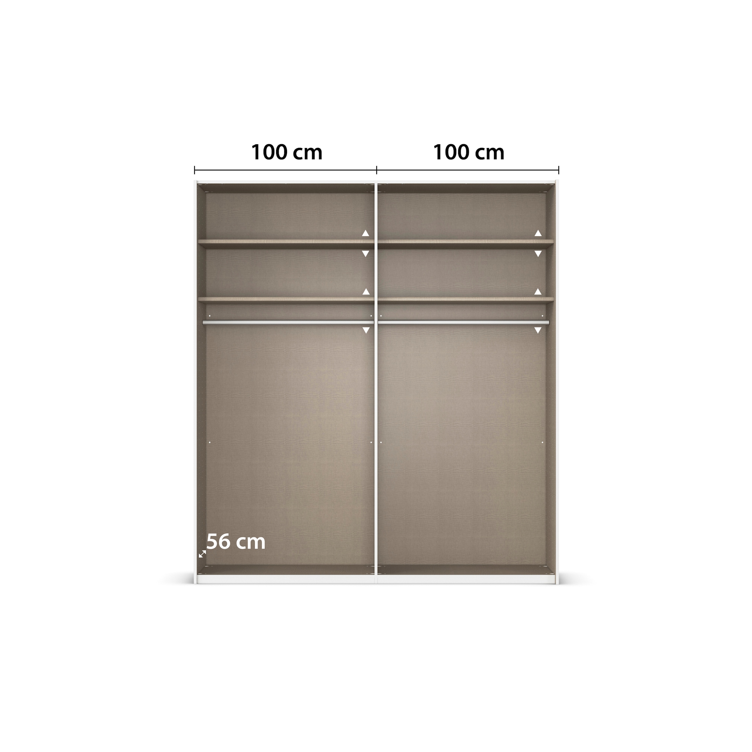 rauch Schwebetürenschrank »Kleiderschrank Schrank Garderobe Schlafzimmerschrank CONTIDO«, (in 3 verschiedenen Ausstattungen BASIC/CLASSIC/PREMIUM), aus hochwertigem Material in 6 Breiten 2 Griff-Farben MADE IN GERMANY