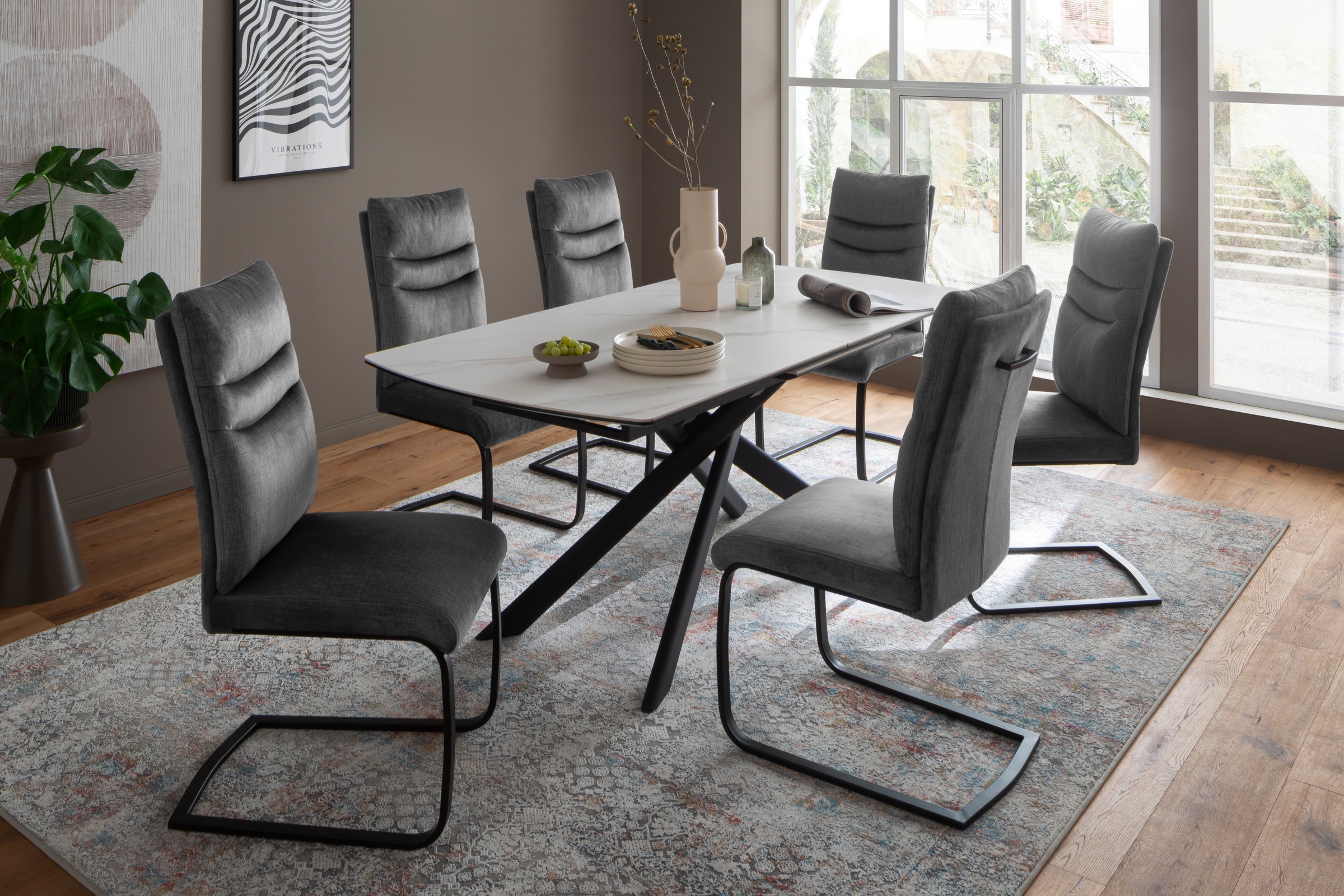 MCA furniture Esstisch »VANINO Auszugtisch 180-230 cm marmoriert«, (1 St.), Keramik,Metall,Synchronauszug,ausziehbar,8-10 Personen
