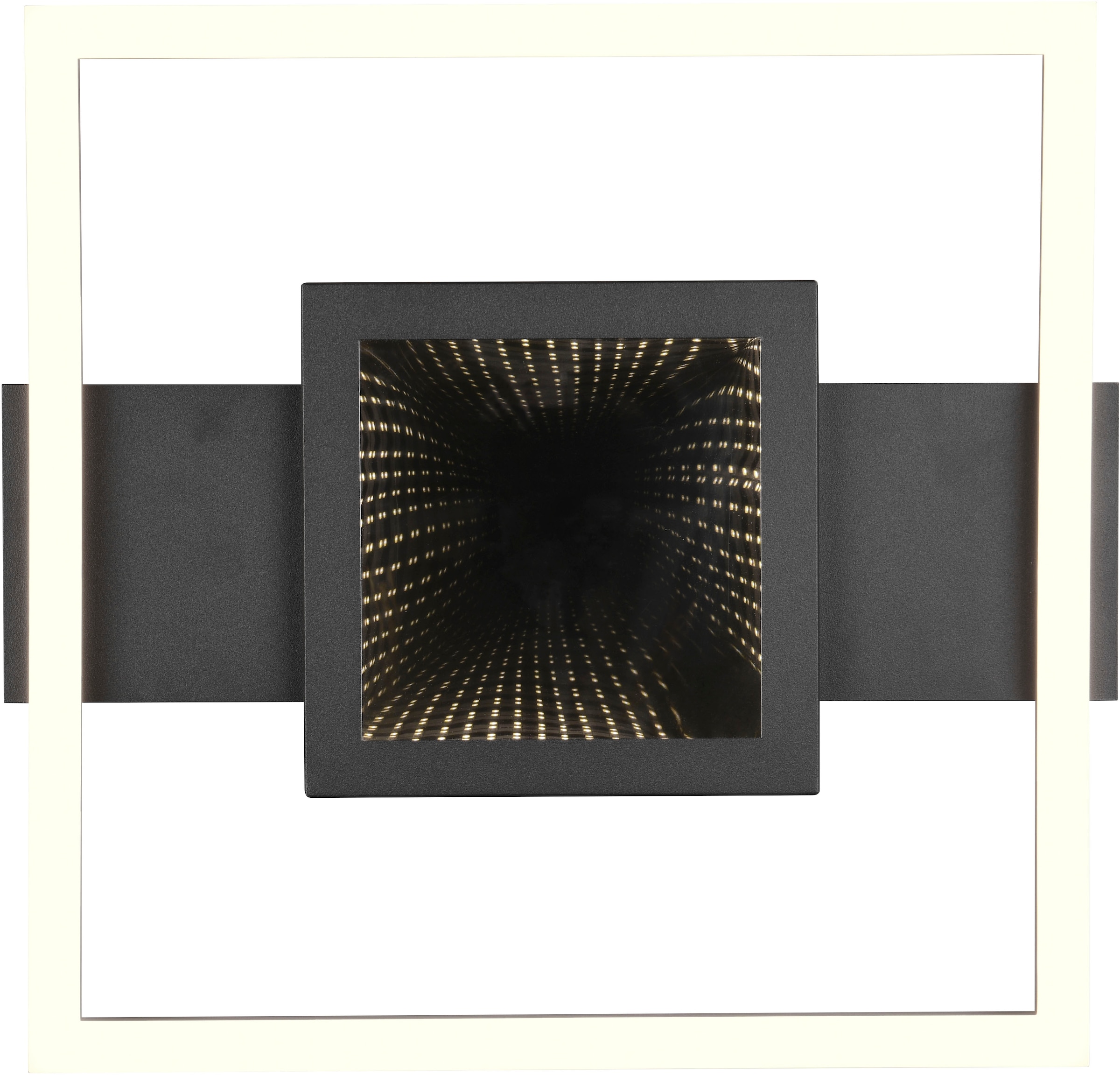 REALITY Leuchten LED Deckenleuchte »WHEELER, LED Deckenlampe 16W 2000 Lumen 3000K warmweißes Licht« LED-Board 1 Stk. Warmweiß Lichteffekte mit Spiegelfolie, 35 x 33 cm, Wand- oder Deckenleuchte