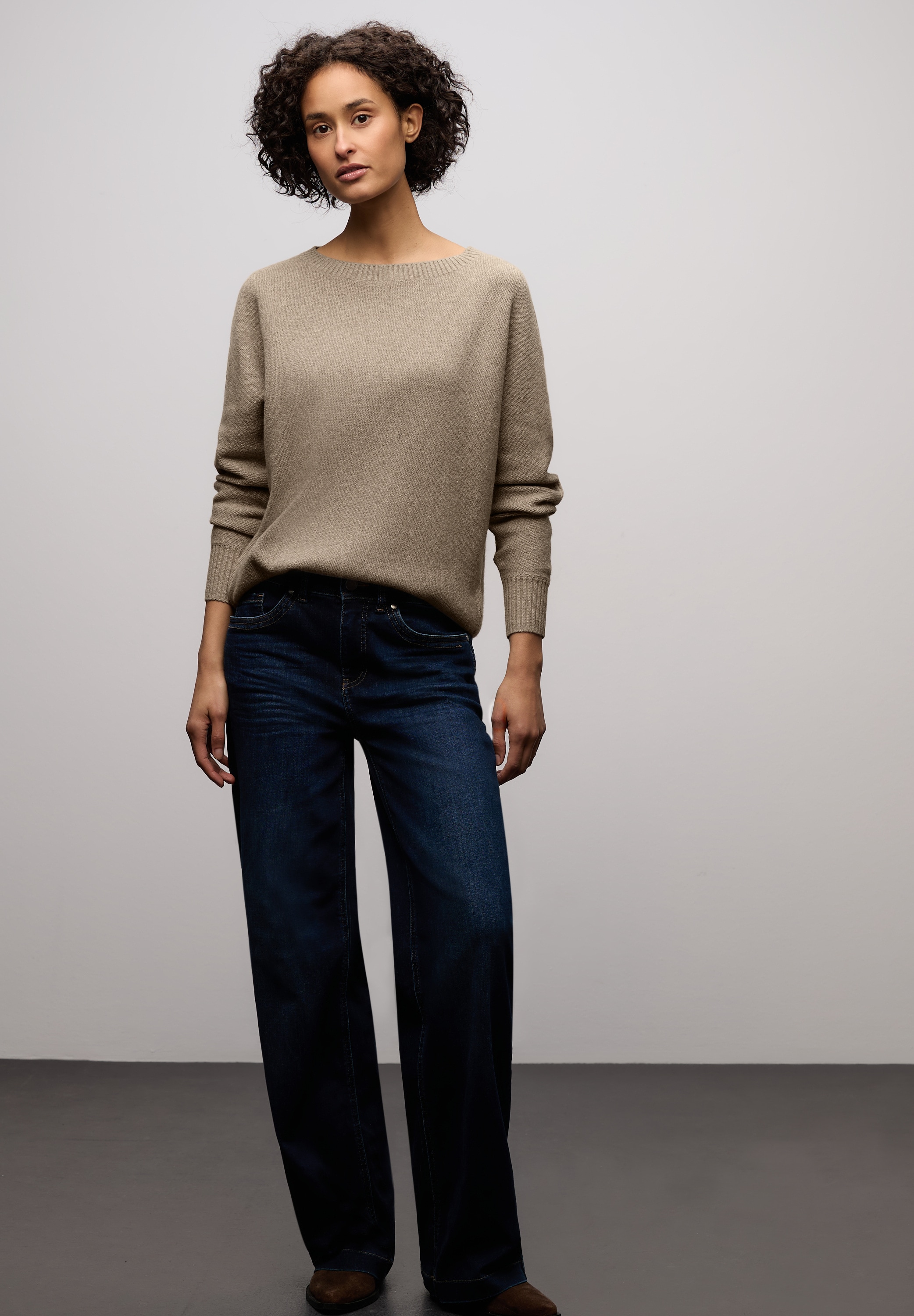 STREET ONE Rundhalspullover mit Rippbündchen