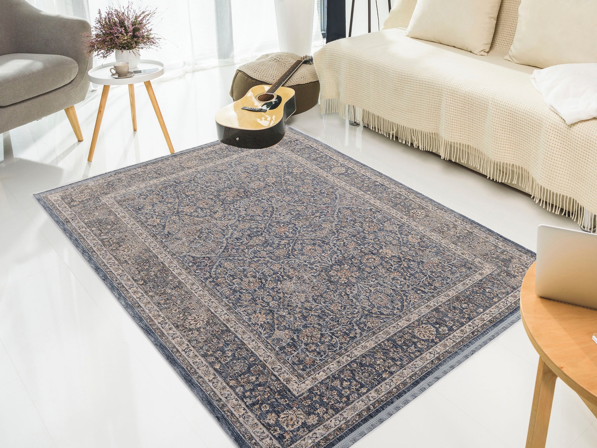 OCI DIE TEPPICHMARKE Teppich »SOLIST TABI« rechteckig 7 mm Höhe Kurzflor, kurze Fransen, Wohnzimmer