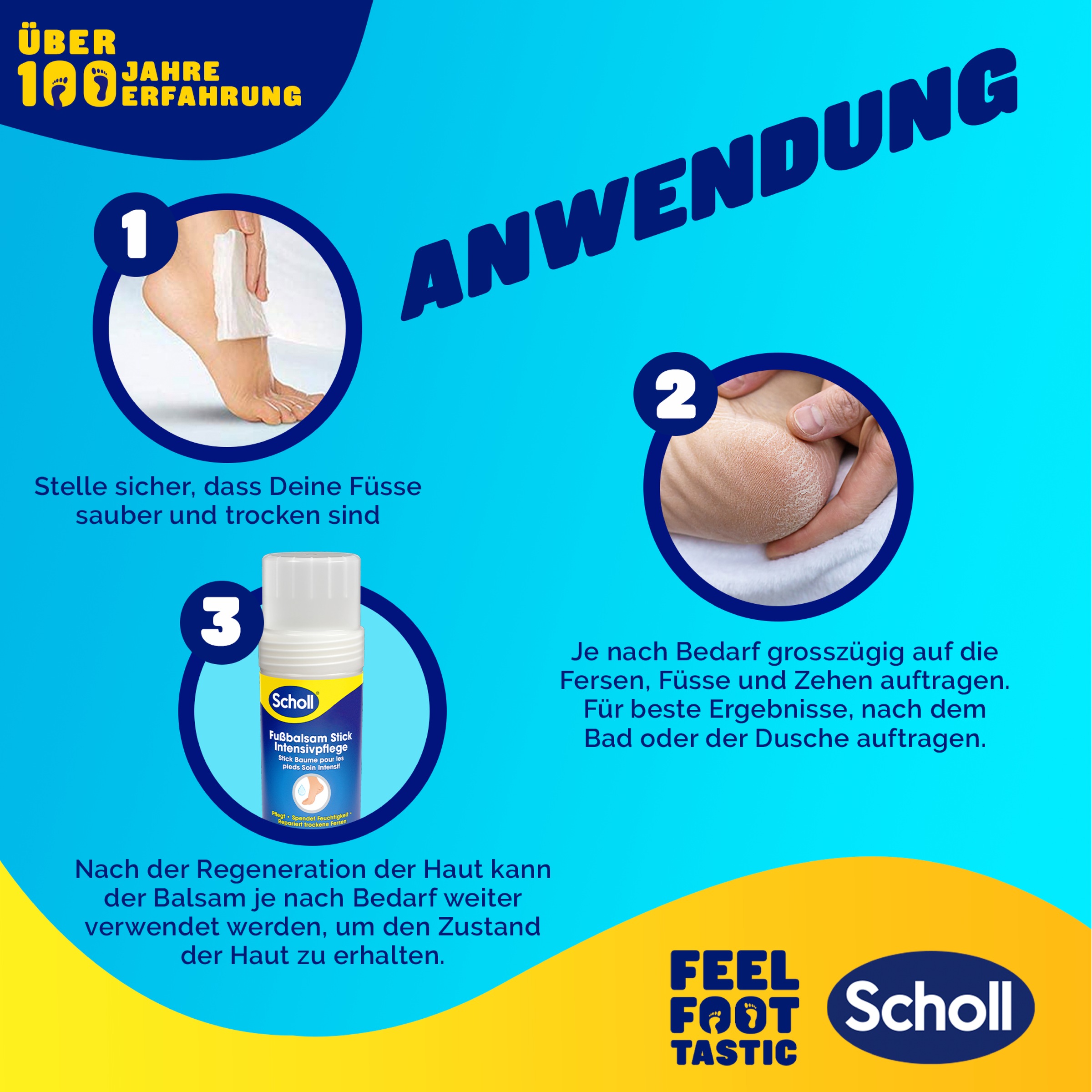 Scholl Fußbalsamstick »Fußbalsam Stick«, (Intensivpflege für trockene & rissige Fersen)