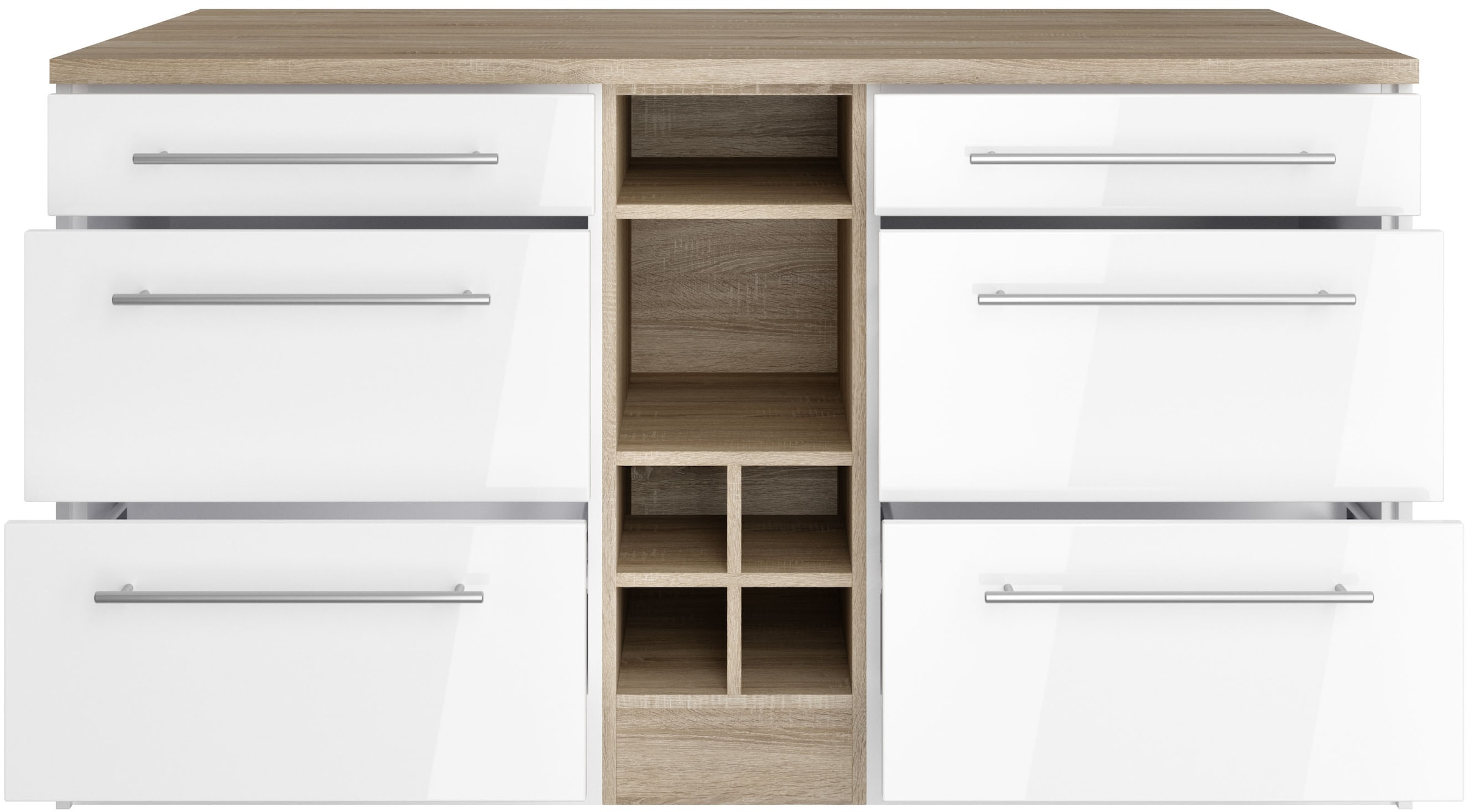 HELD MÖBEL Kücheninsel »Wien«, Breite 153 cm, MDF-Fronten, Flaschenregal