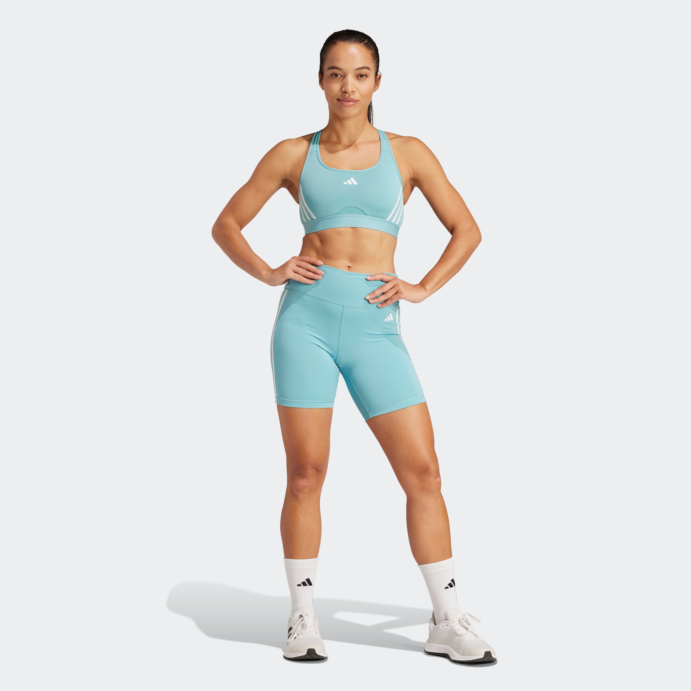 adidas Performance Shorts »TRAINING ESSENTIALS 3STREIFEN HIGHWAISTED KURZE«, (1 tlg.)