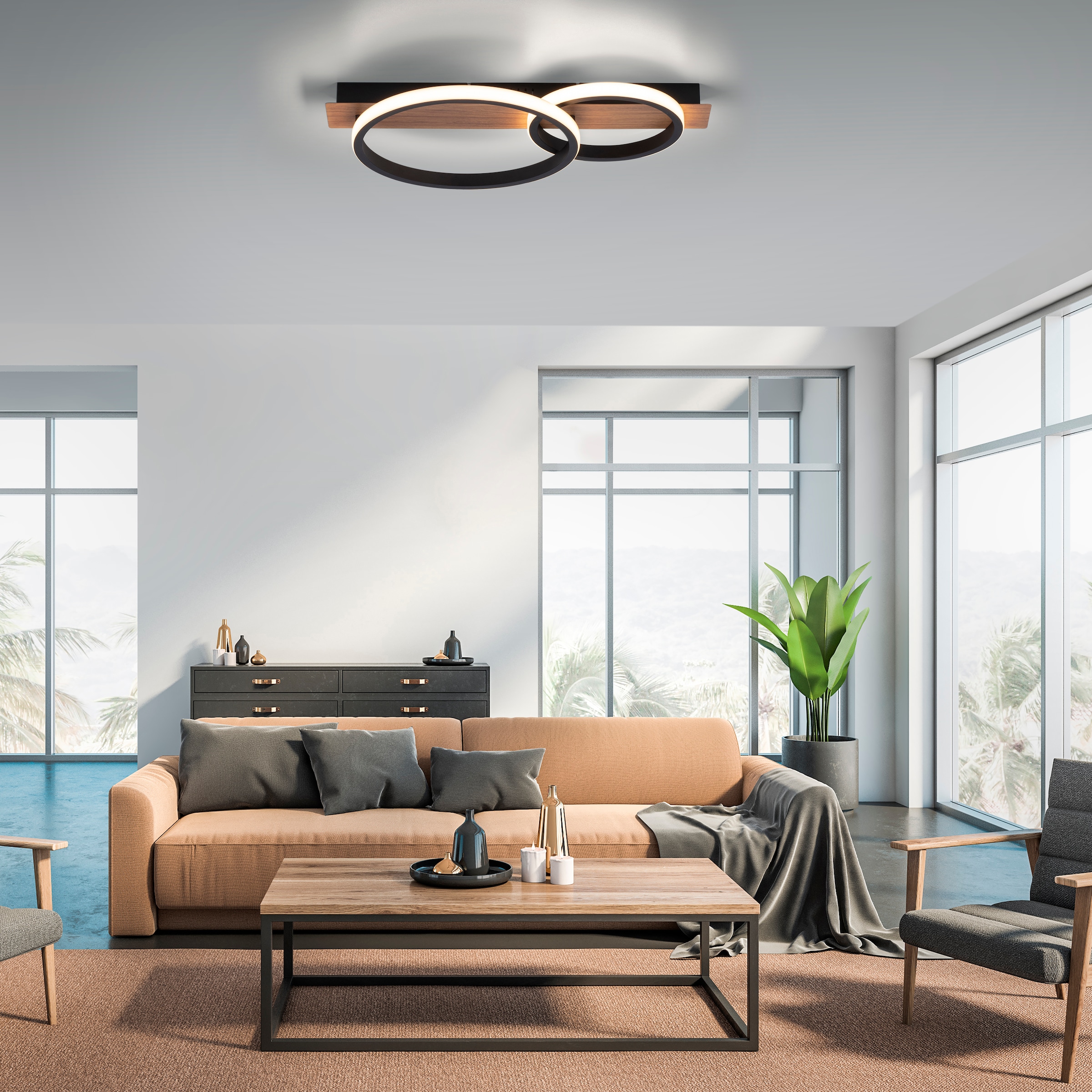 JUST LIGHT Deckenleuchte »TROOPER« LED-Board 1 Stk. Warmweiß LED