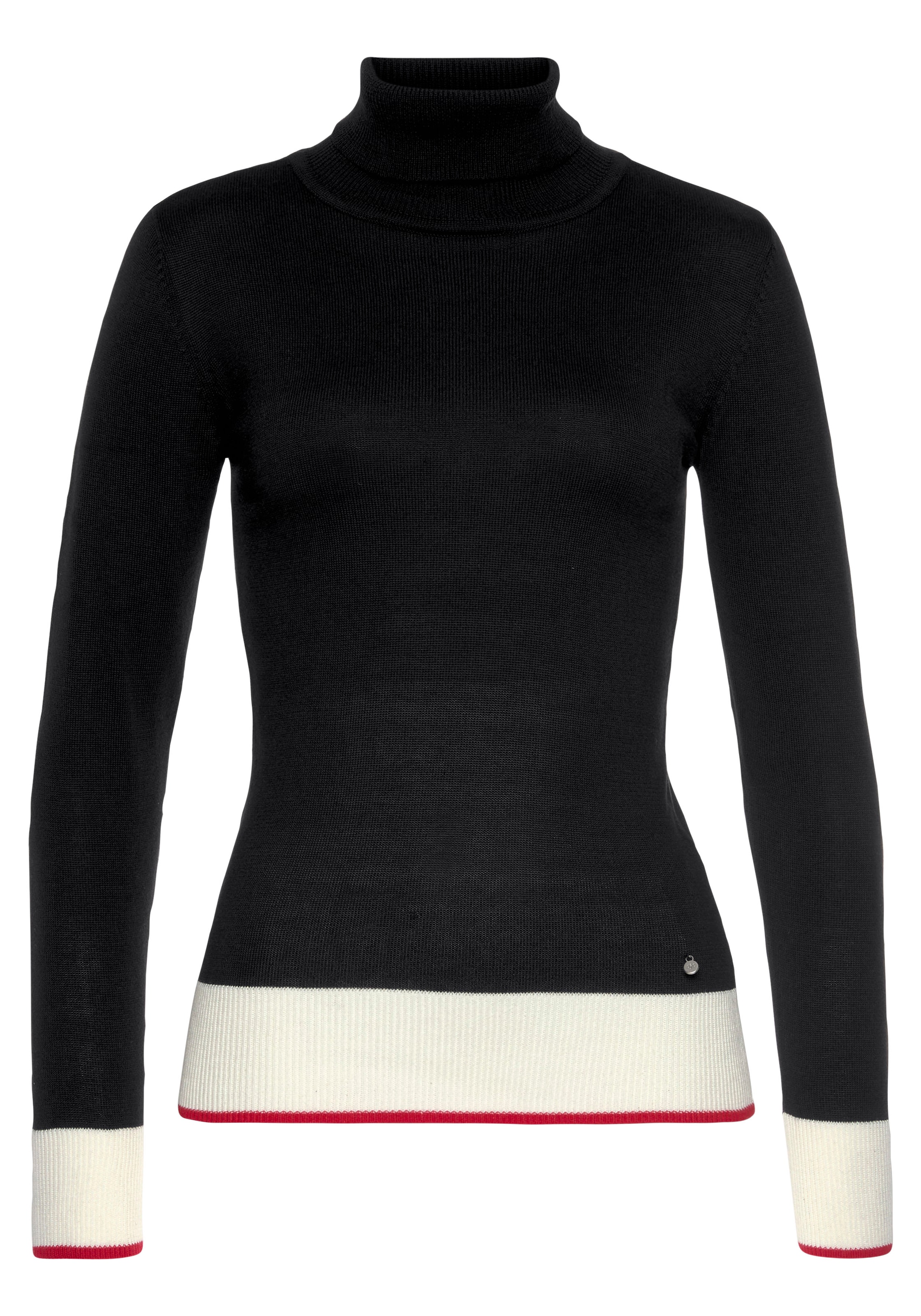 AJC Rollkragenpullover, in enger Form mit Farbkontrasten