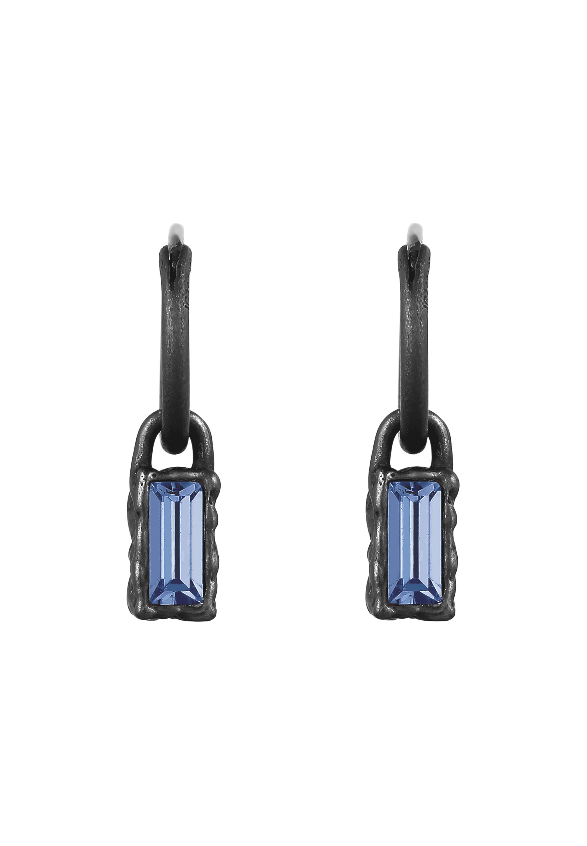 Kuzzoi Paar Creolen »Ohrringe Creolen mit Kristallen von Swarovski(R) Blau 925 Sterling Silber«