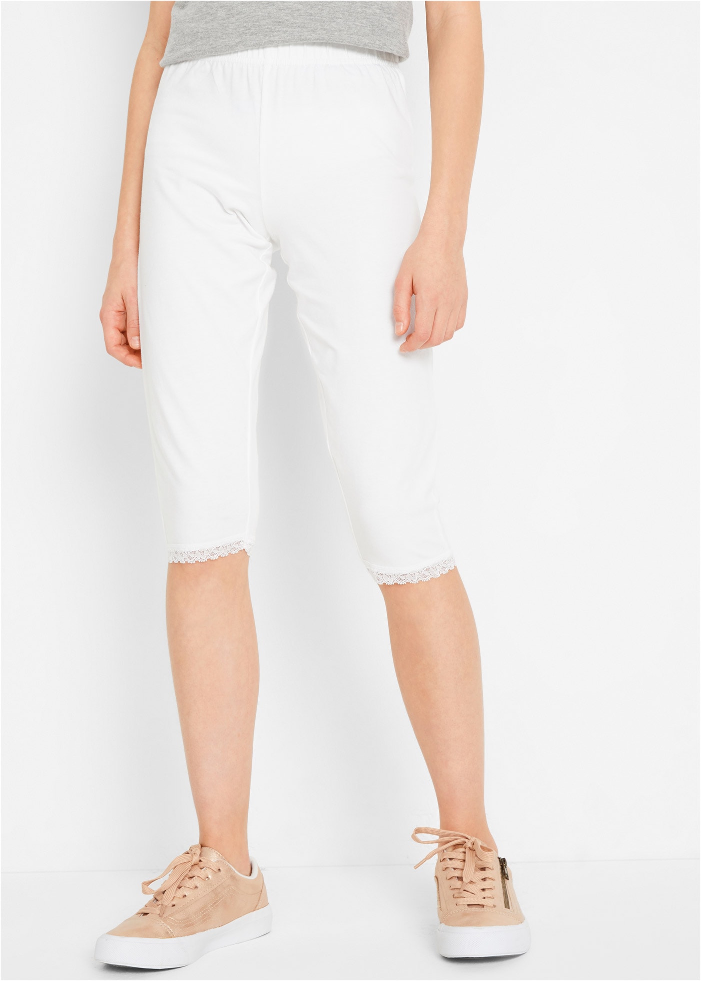 bonprix Caprileggings  aus Baumwolle und Elasthan, mit elastischem Komfortbund, unifarben