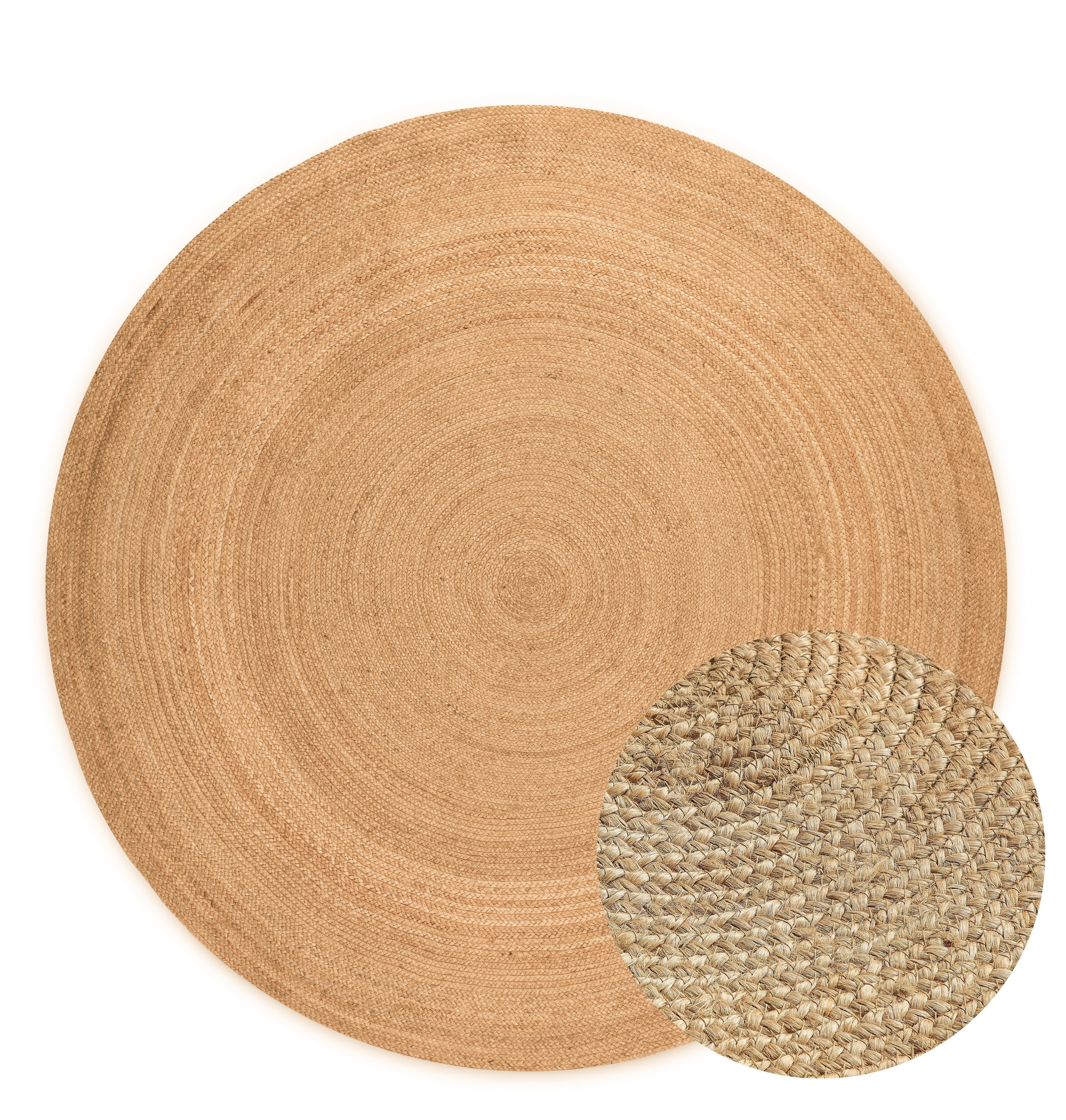 HANSE Home Teppich »Rangpur Jute«, rund, 10 mm Höhe, Handgewebt, Jute, Natur, Wohnzimmer, Flur, Klassisch, Boho, Skandi