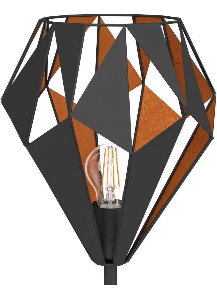 EGLO Stehlampe »CARLTON 1«, 1 flammig, Leuchtmittel E27 | ohne Leuchtmittel, Vintage Stehleuchte, Metall in Schwarz und Kupfer, Retro, E27 Fassung