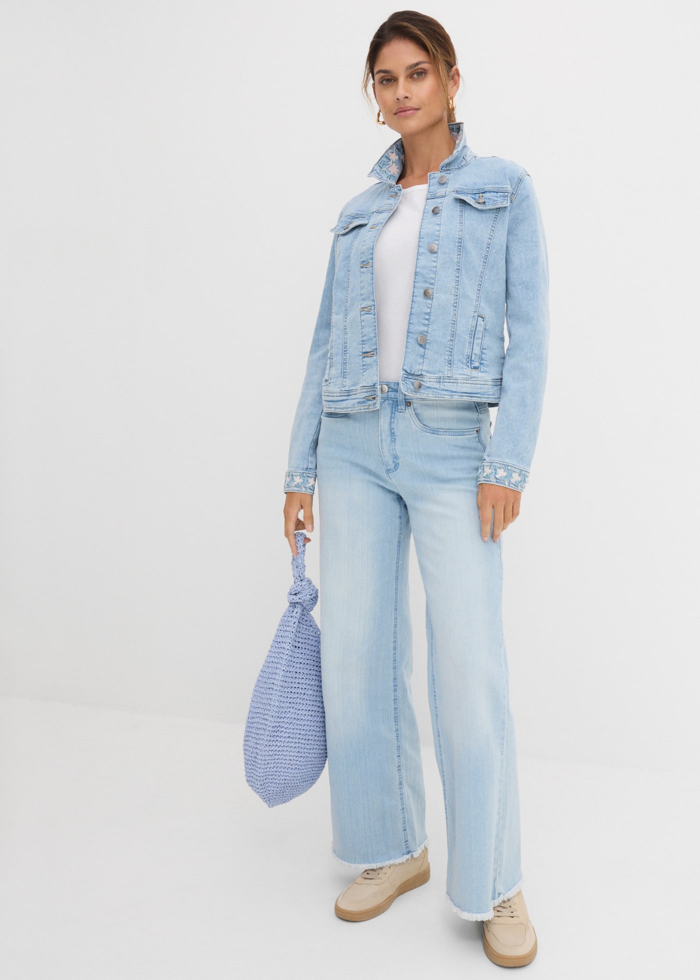 bonprix Jeansjacke lockere Passform, mit Hemdblusenkragen