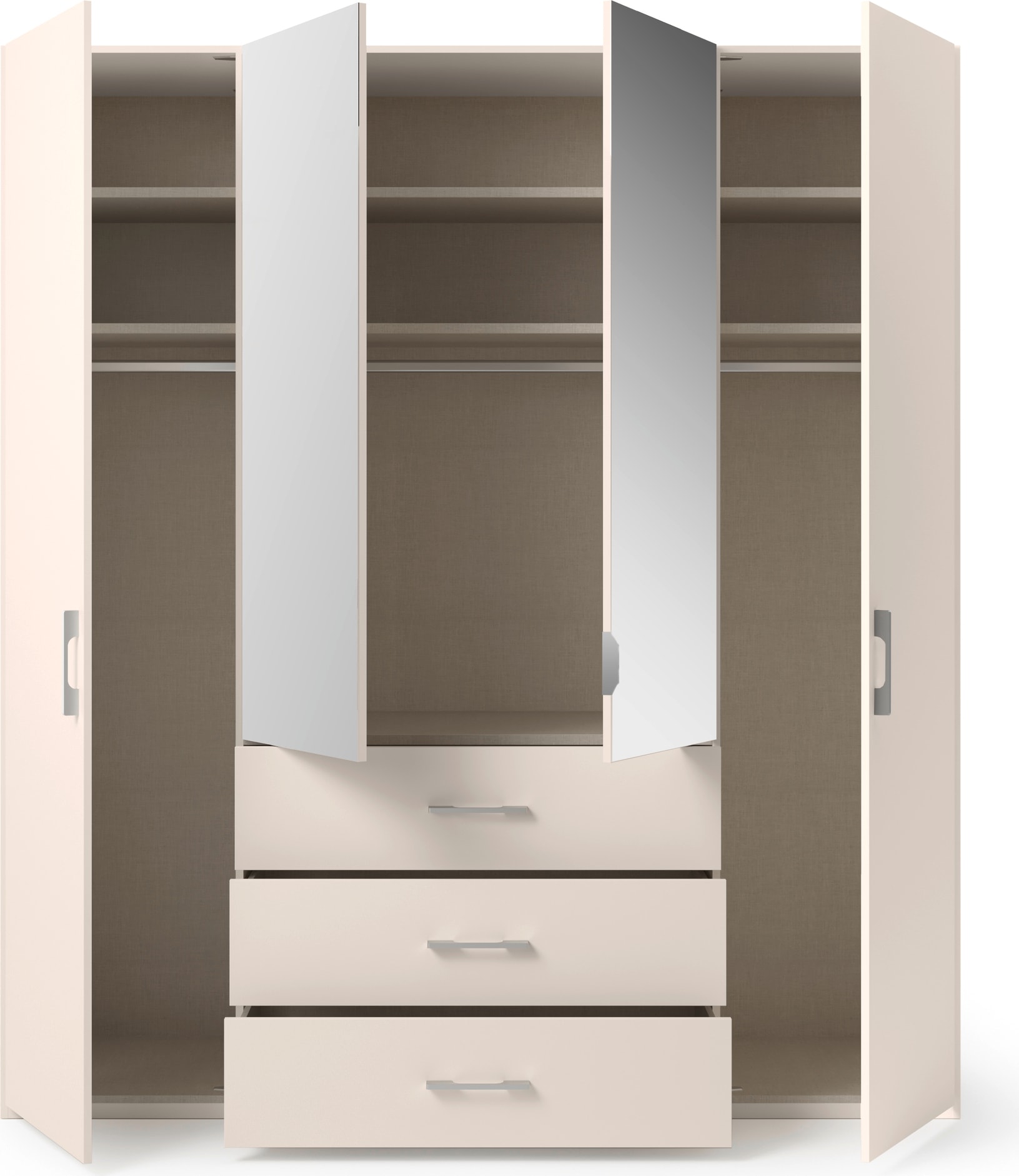 set one by Musterring Drehtürenschrank »Henderson«, mit Spiegel und 3 Schubladen, inkl. Fachböden und Kleiderstangen