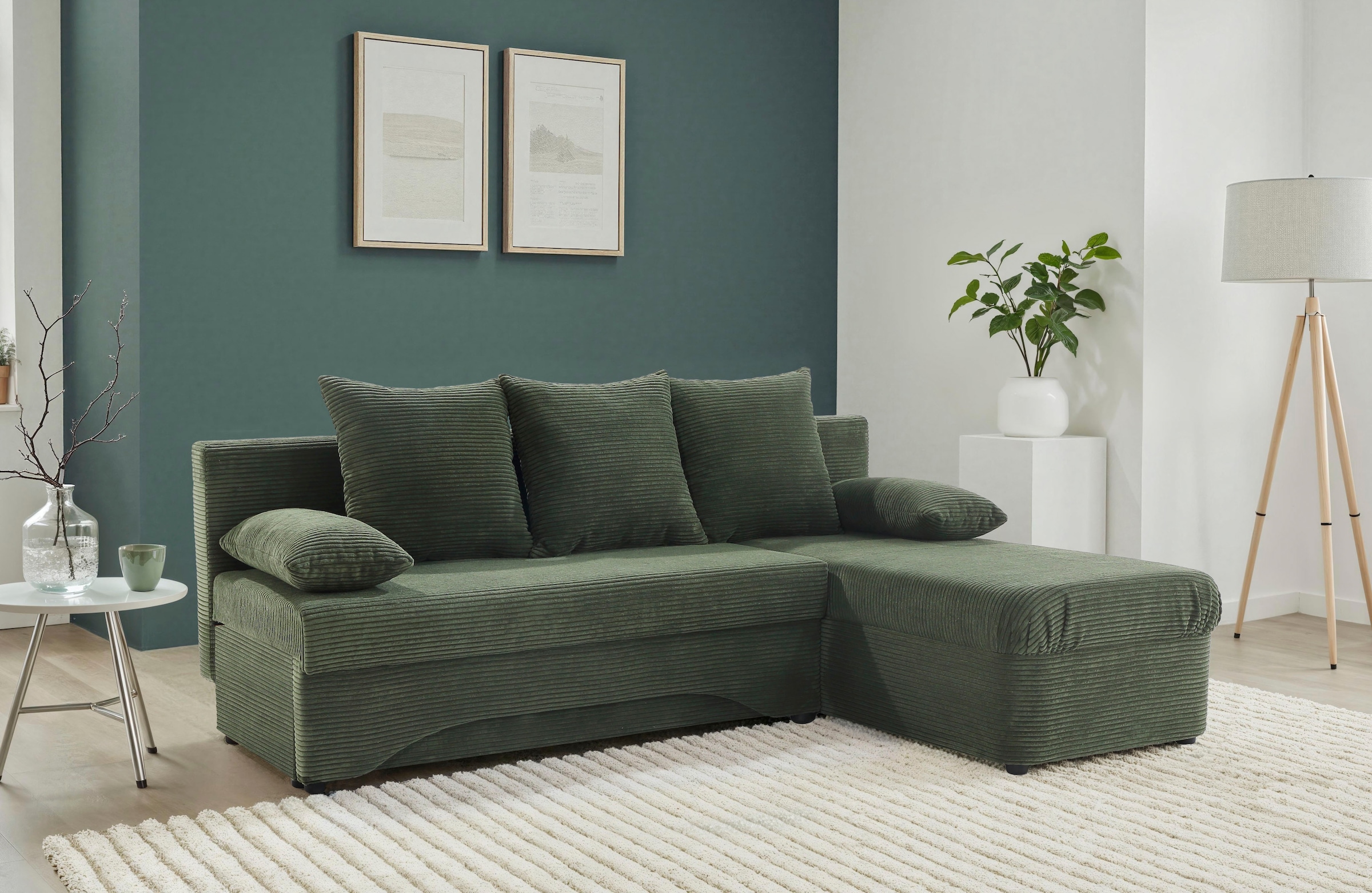 Jockenhöfer Gruppe Ecksofa »L-Form, B: 191 cm« mit Bettfunktion & Bettkasten