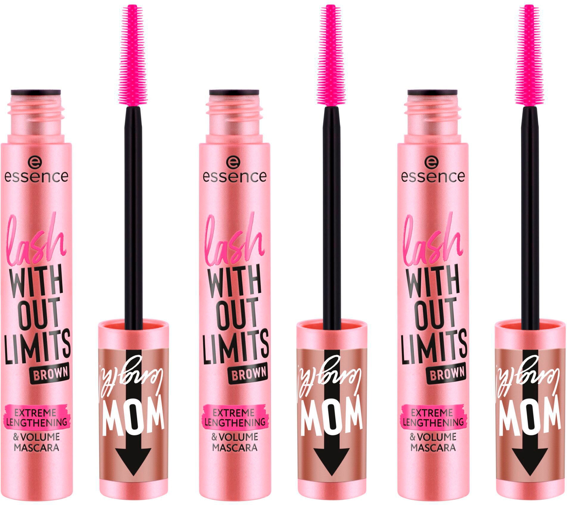 Mascara »lash WITHOUT LIMITS BROWN EXTREME LENGTHENING & VOLUME MASCARA«, (Set, 3 tlg.)