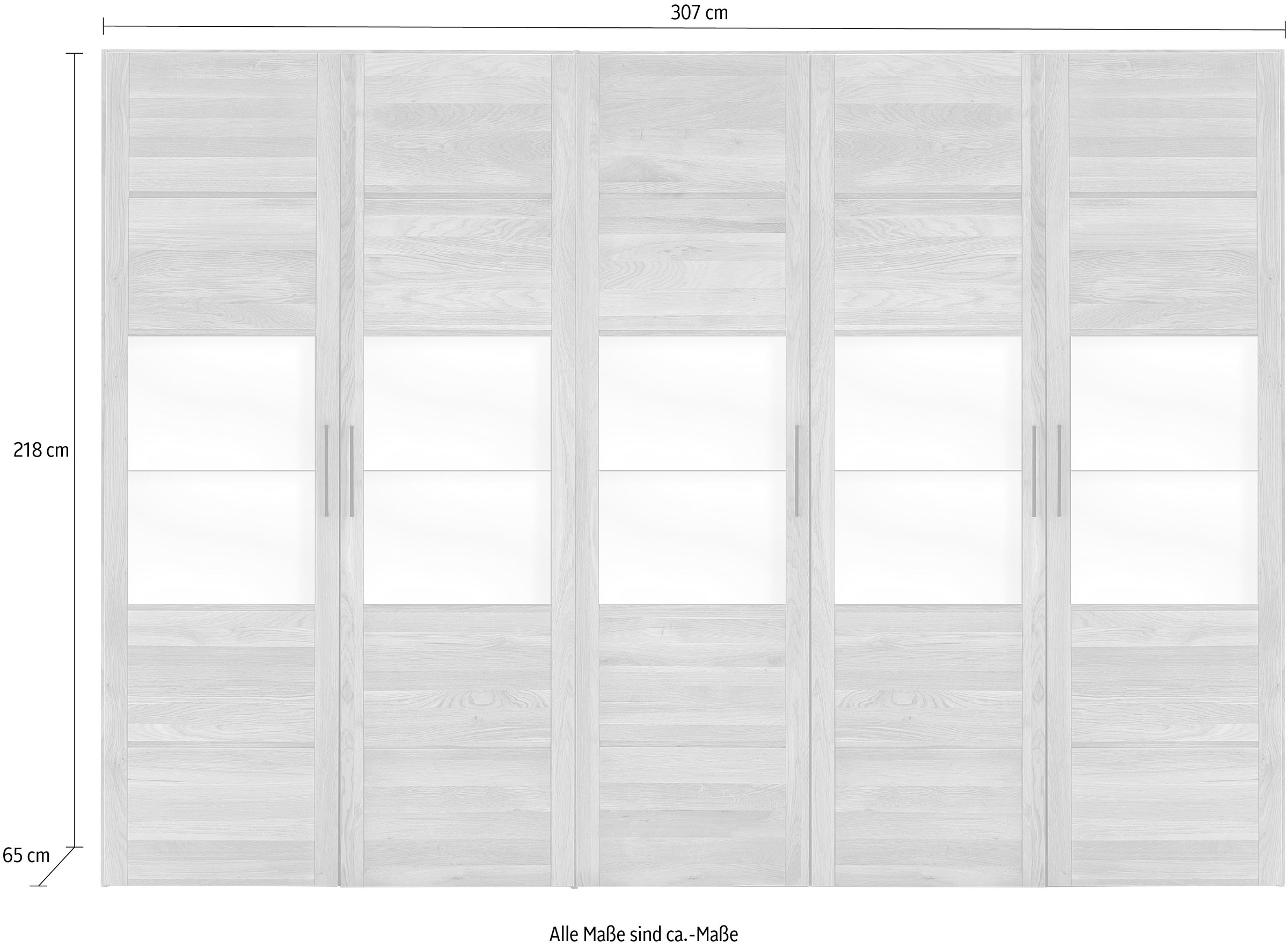 Home affaire Kleiderschrank »Chamara« aus massivem Eichenholz, in unterschiedlichen Breiten, Höhe 218 cm