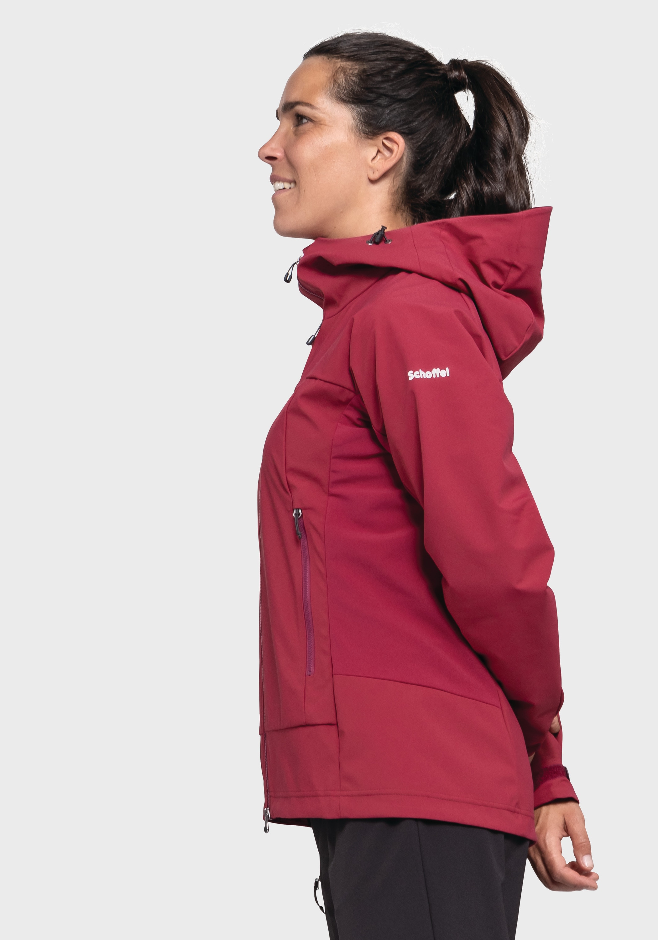 Schöffel Outdoorjacke »Mountain Softshell Jk Style Blaueis WMS«, mit Kapuze