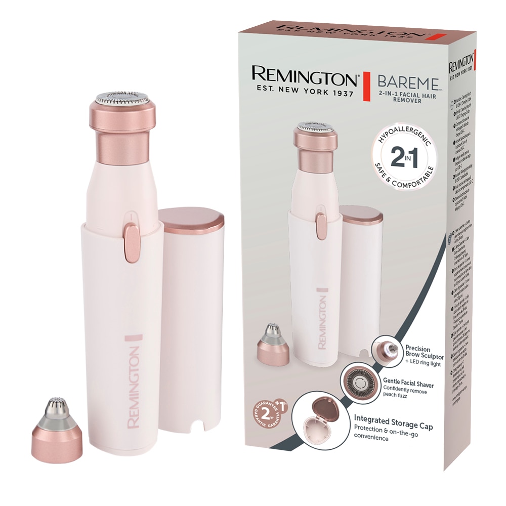 Remington Beauty-Trimmer »BareMe2-in-1 Gesichtshaarentferner (WFS200)« 2 Aufsätze verschiedene Trimmaufsätze, Präzisions-Augenbrauenformer, elektrisch