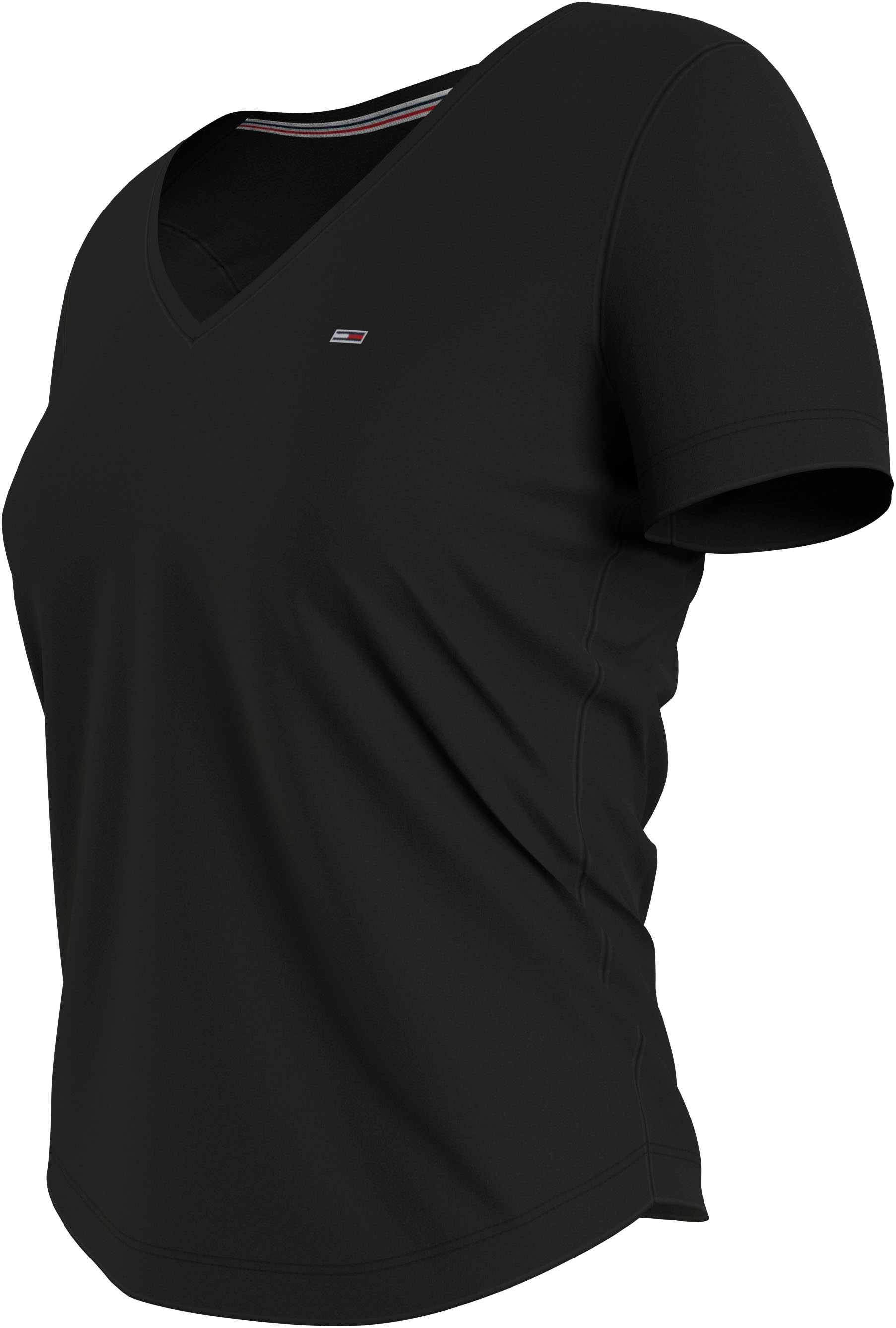 Tommy Jeans V-Shirt »TJW 2PACK SLIM SOFT V NECK TEE«, (Packung, 2 tlg., 2er-Pack), in Basic Optik mit Tommy Jeans Markenlabel