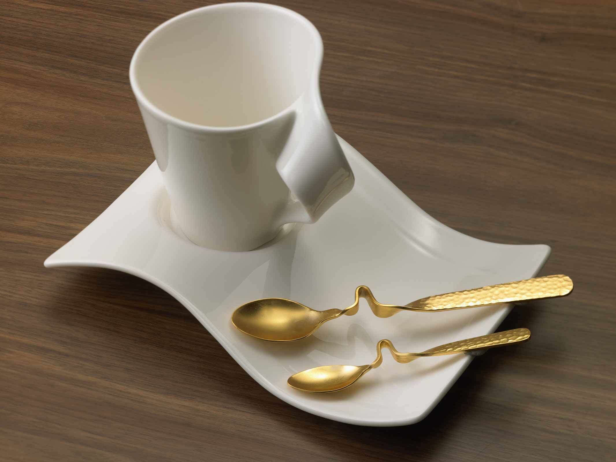 Villeroy & Boch Esslöffel »Espresso-/Mokkalöffel vergoldet NewWave Caffè Spoon 12 cm 6er Set gold« Spülmaschinenfest