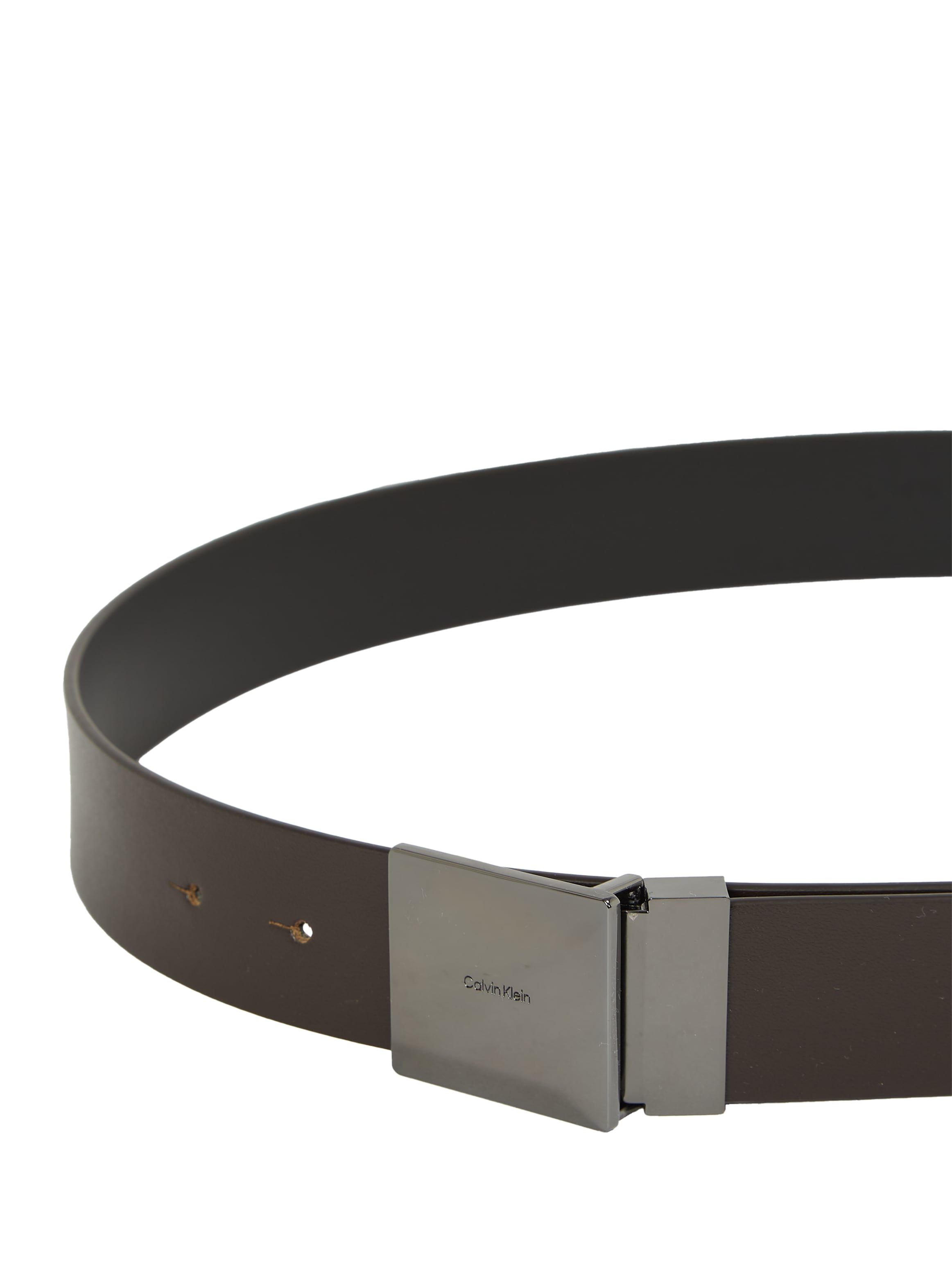 Calvin Klein Ledergürtel »ADJ CASUAL PLAQUE 35MM«, Logoprägung, Klickschnalle