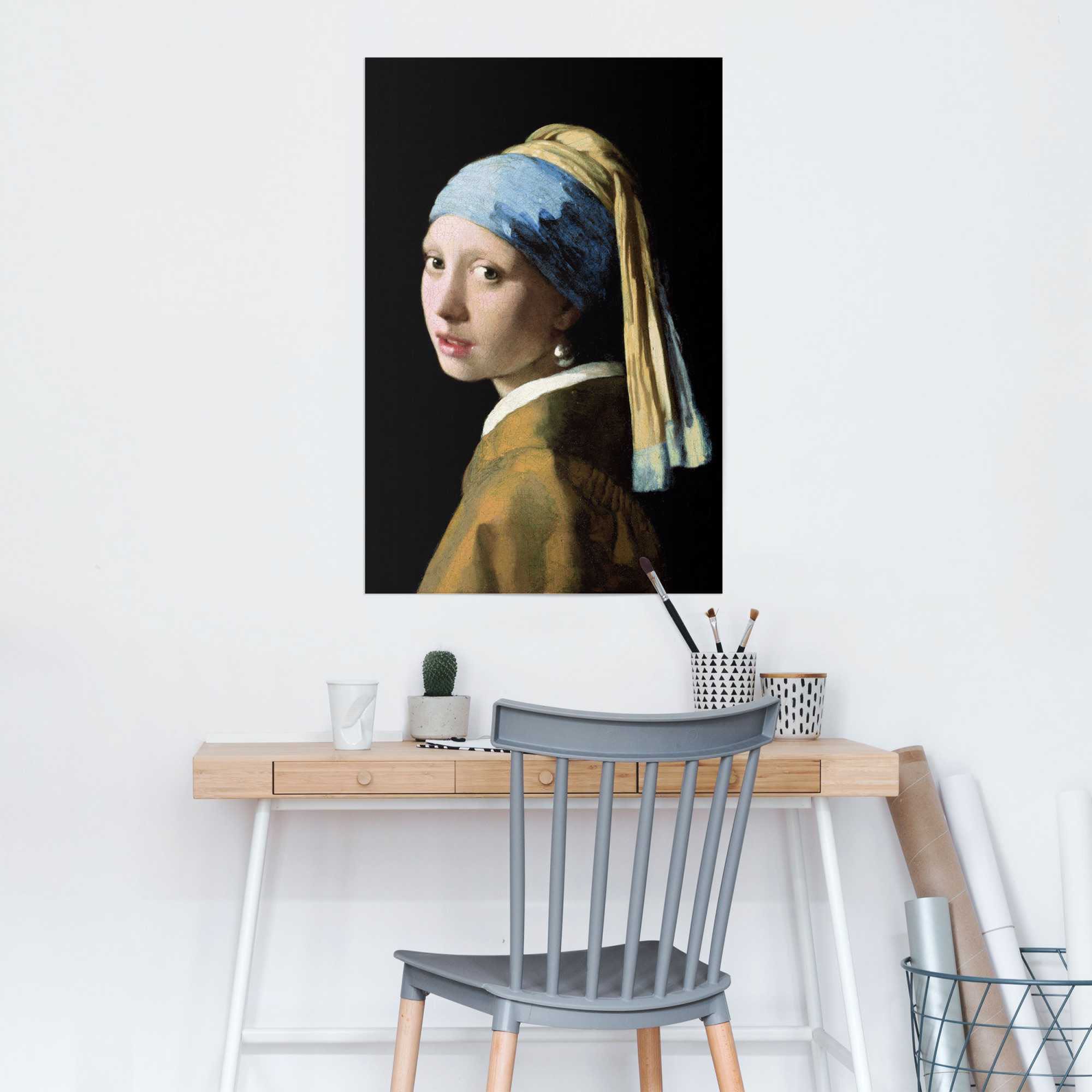 Vermeer«, Perlenohrgehänge St.) Menschen, Mädchen kaufen Reinders! mit Das Rechnung Poster dem Jan (1 »Poster auf